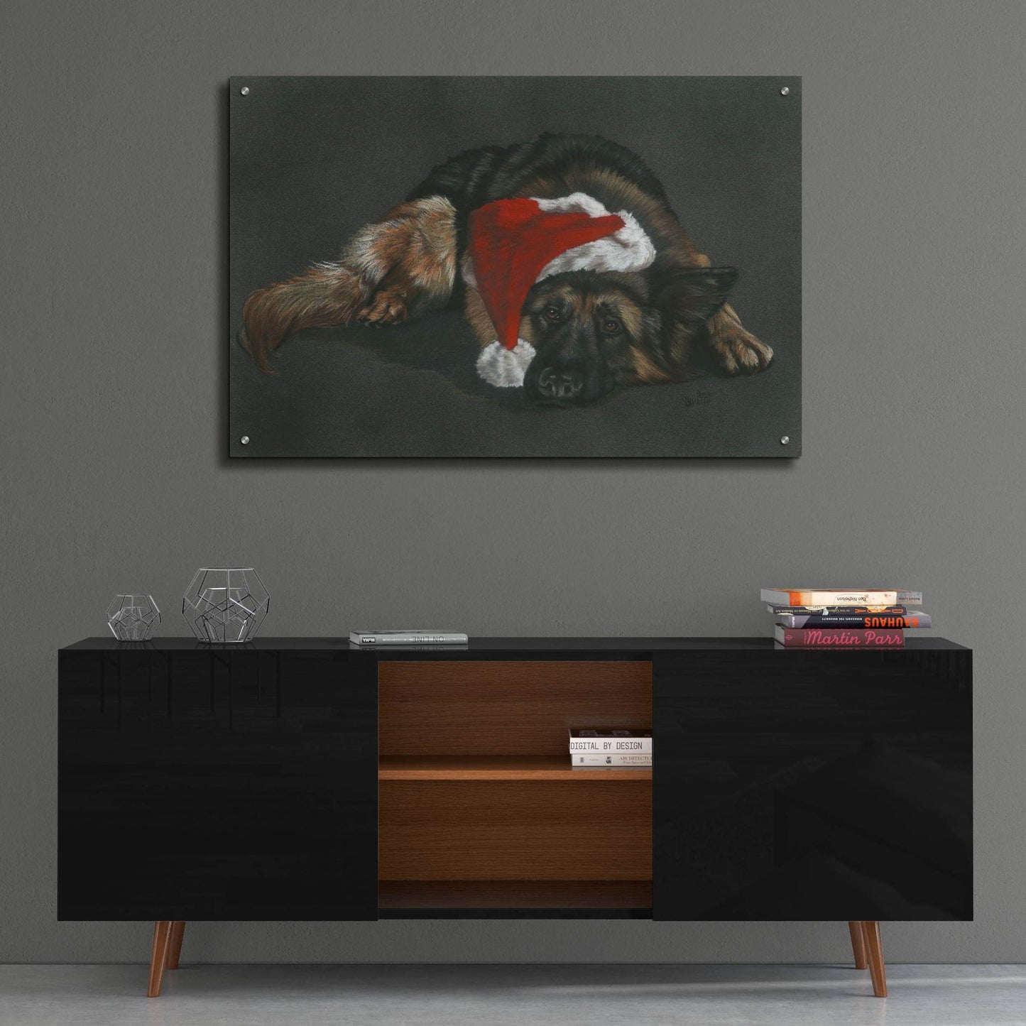 Epic Art 'Weihnachts Hound' by Barbara Keith, Acrylic Glass Wall Art,36x24