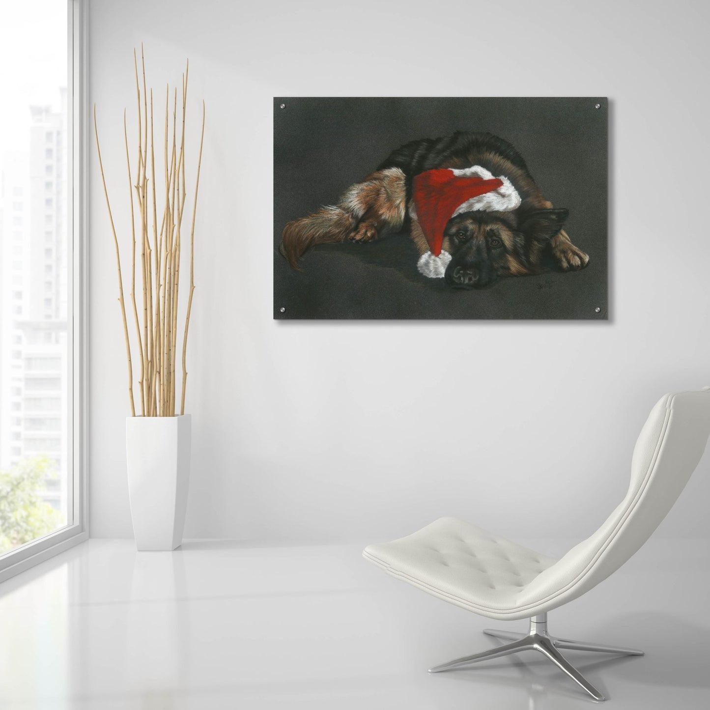 Epic Art 'Weihnachts Hound' by Barbara Keith, Acrylic Glass Wall Art,36x24