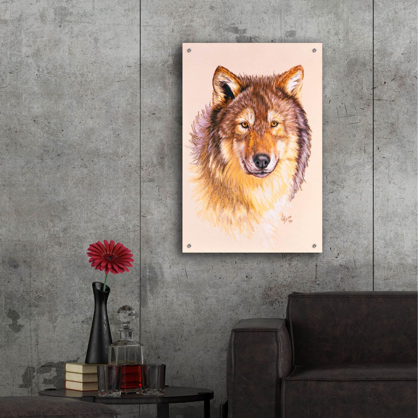 Epic Art 'Lobo' by Barbara Keith, Acrylic Glass Wall Art,24x36