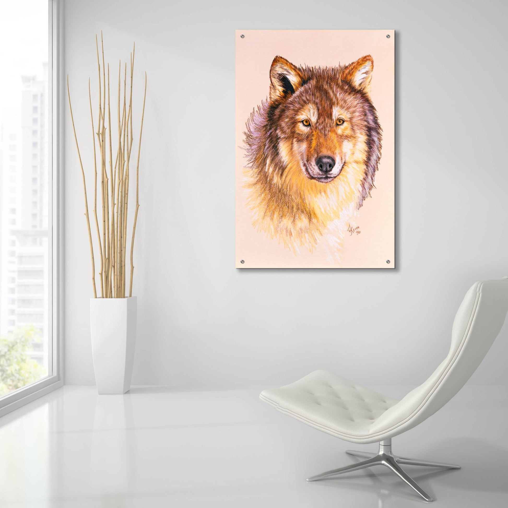 Epic Art 'Lobo' by Barbara Keith, Acrylic Glass Wall Art,24x36