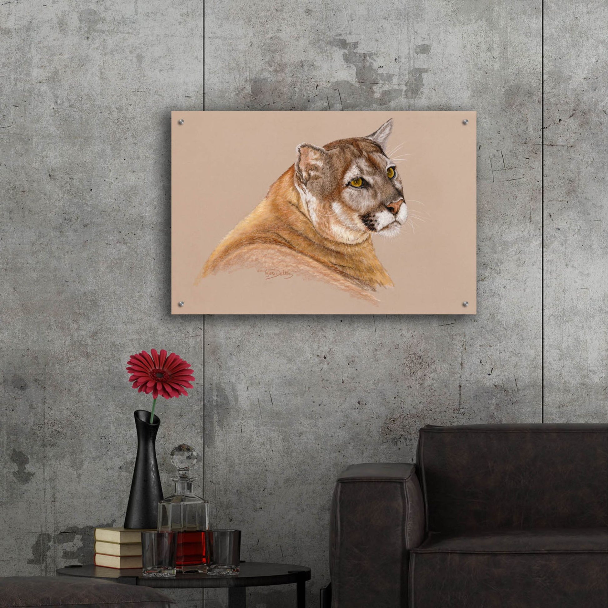 Epic Art 'Cougar' by Barbara Keith, Acrylic Glass Wall Art,36x24