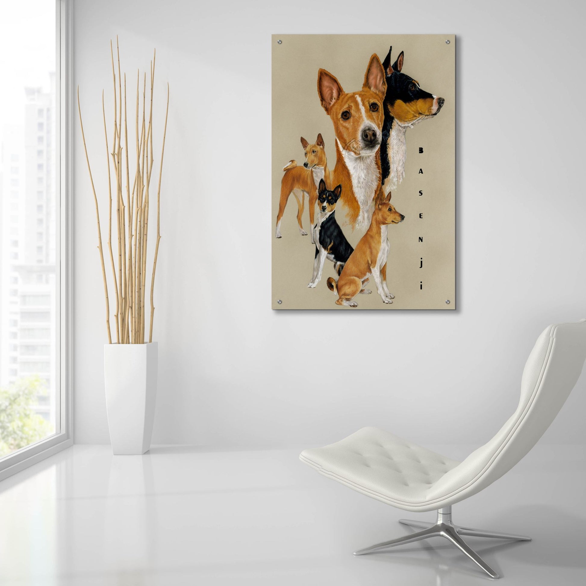 Epic Art 'Basenji' by Barbara Keith, Acrylic Glass Wall Art,24x36