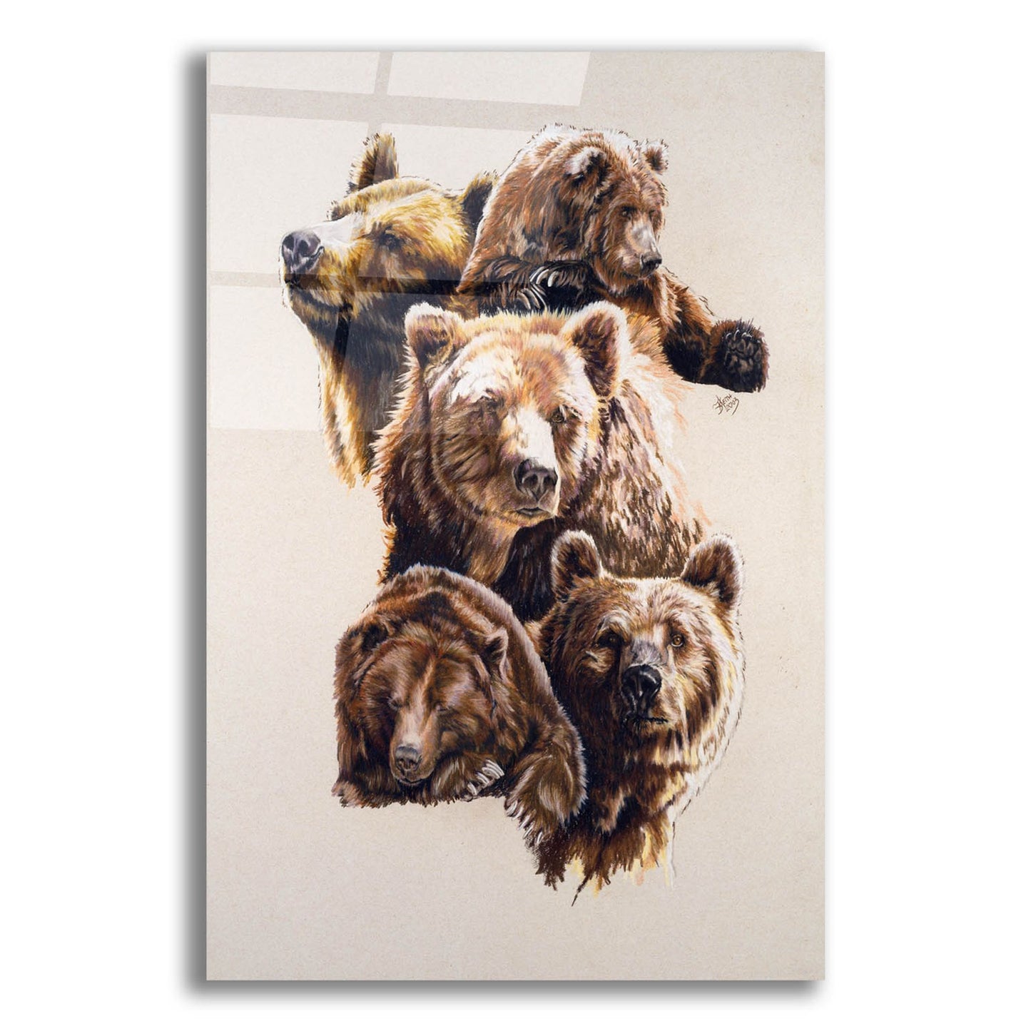 Epic Art 'Bear With Me' by Barbara Keith, Acrylic Glass Wall Art,12x16