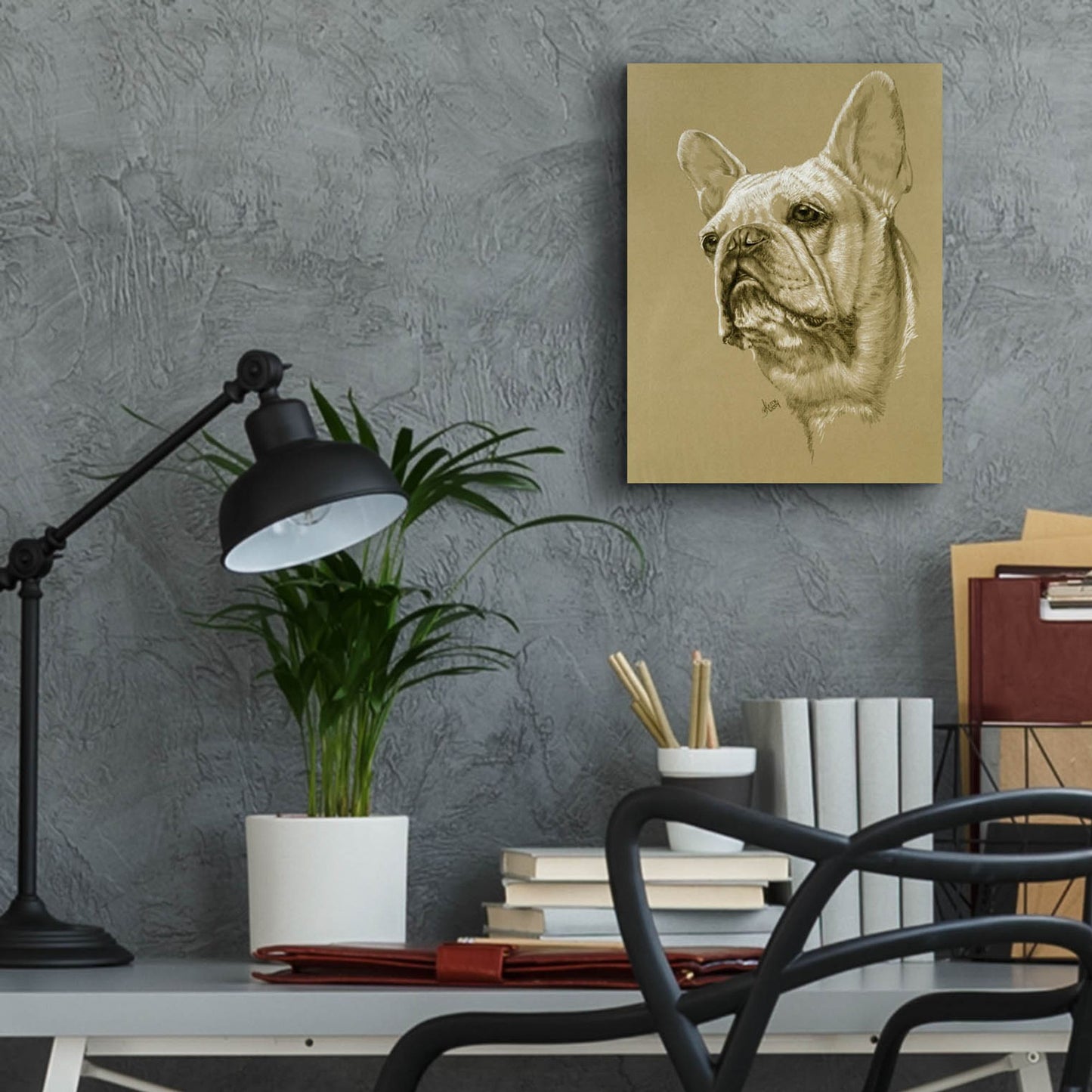 Epic Art 'French Bulldog' by Barbara Keith, Acrylic Glass Wall Art,12x16