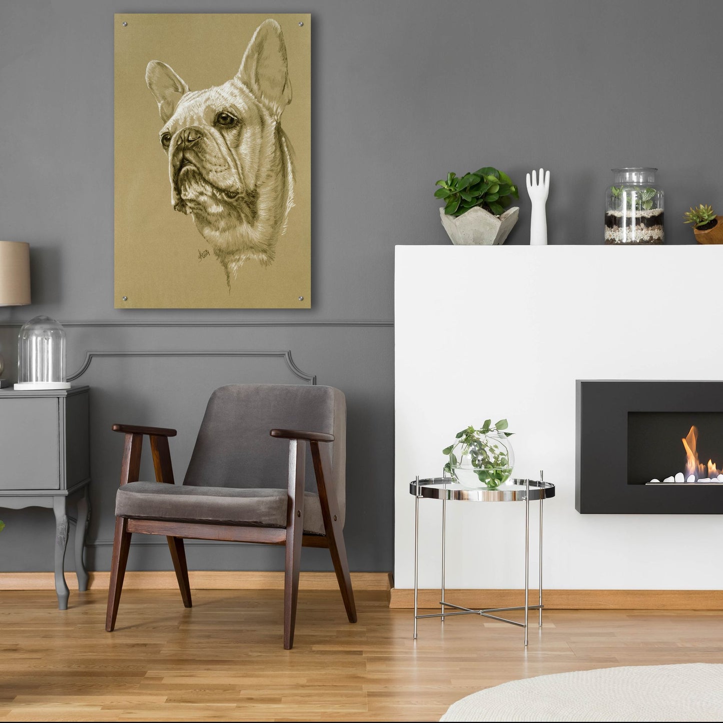 Epic Art 'French Bulldog' by Barbara Keith, Acrylic Glass Wall Art,24x36