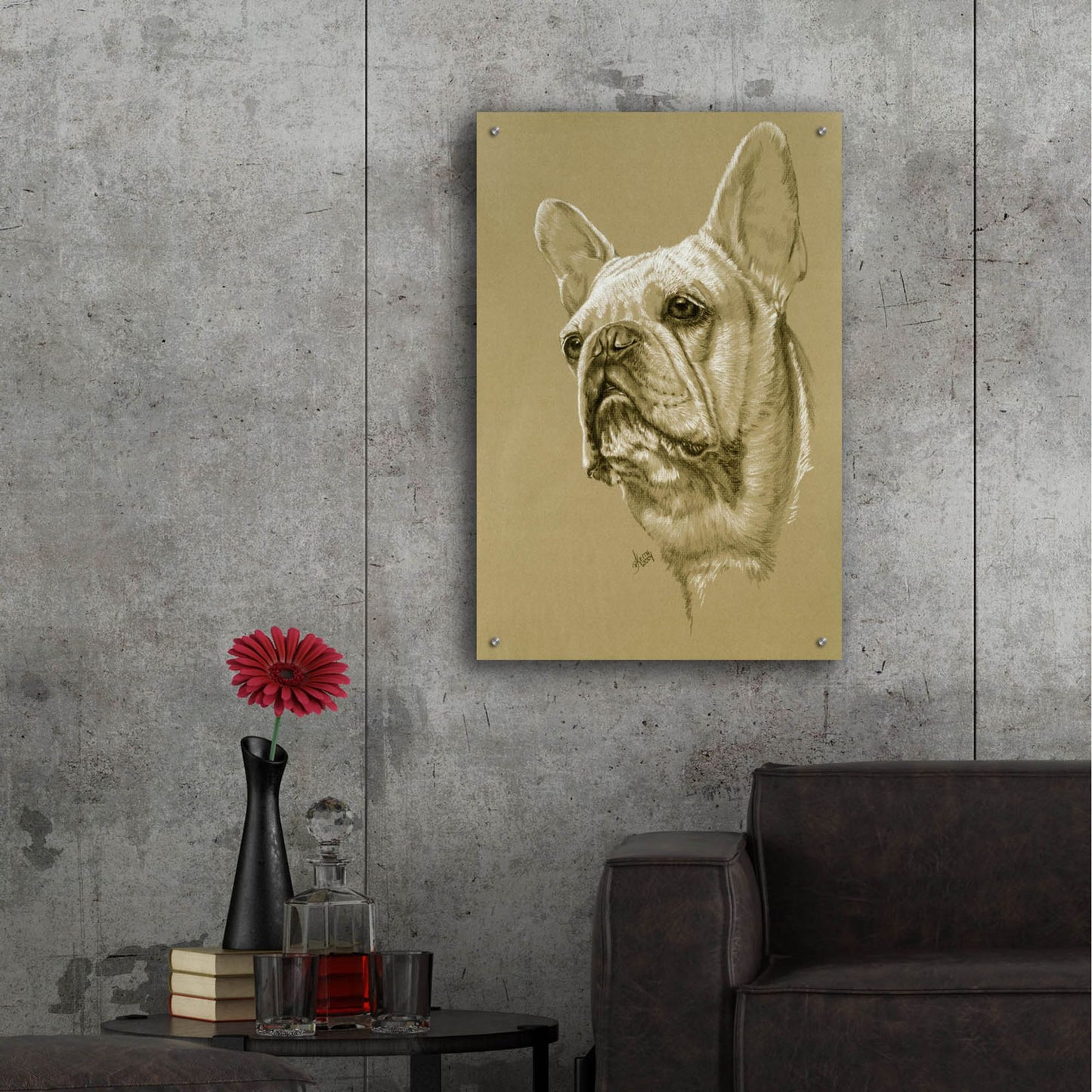 Epic Art 'French Bulldog' by Barbara Keith, Acrylic Glass Wall Art,24x36