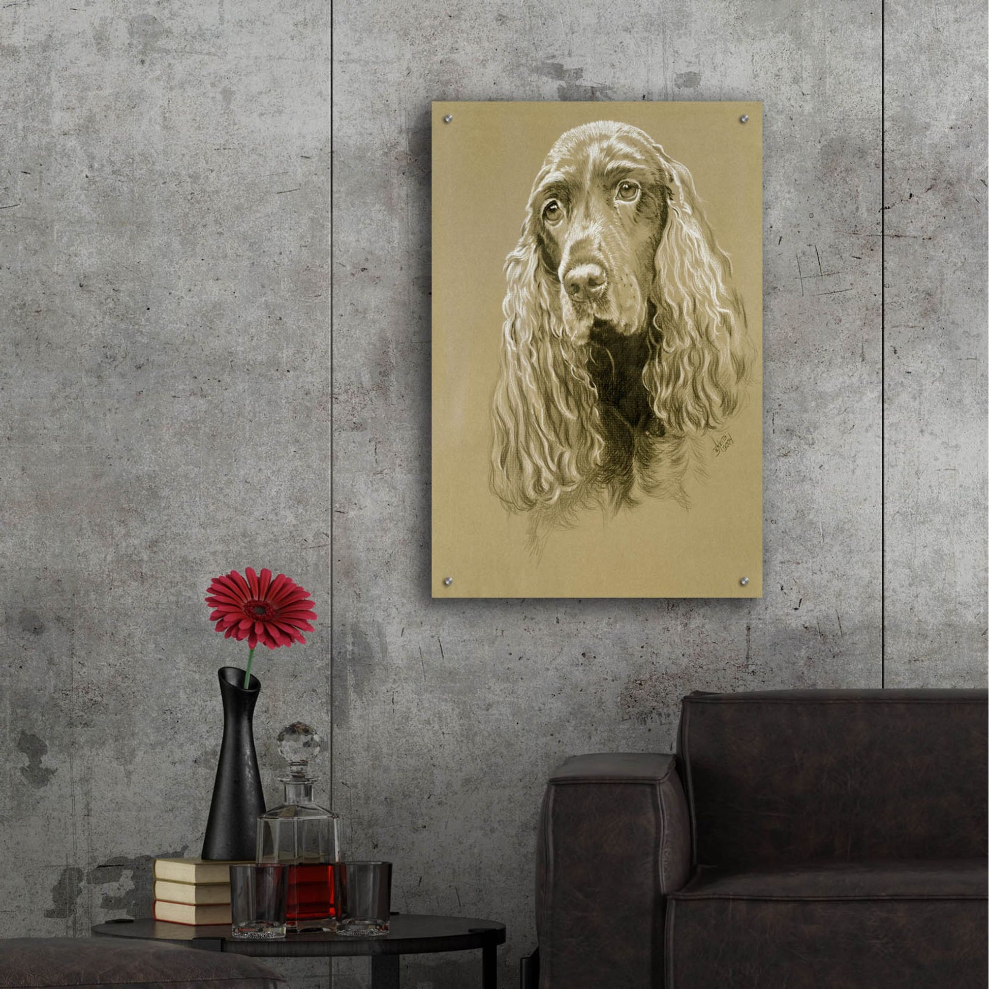 Epic Art 'Field Spaniel' by Barbara Keith, Acrylic Glass Wall Art,24x36