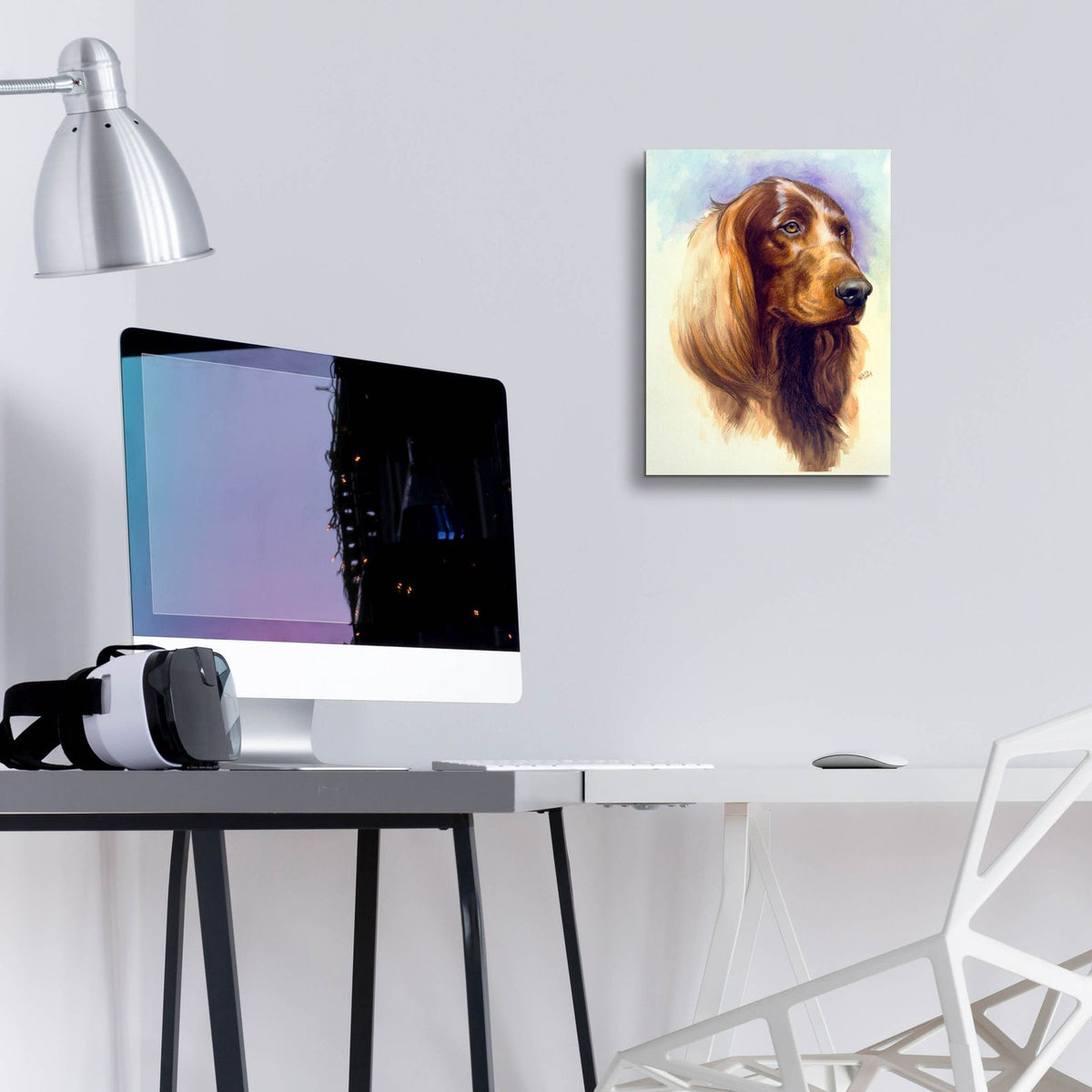 Irish Setter by Barbara Keith - 12x16 acrylic wall art in a room
