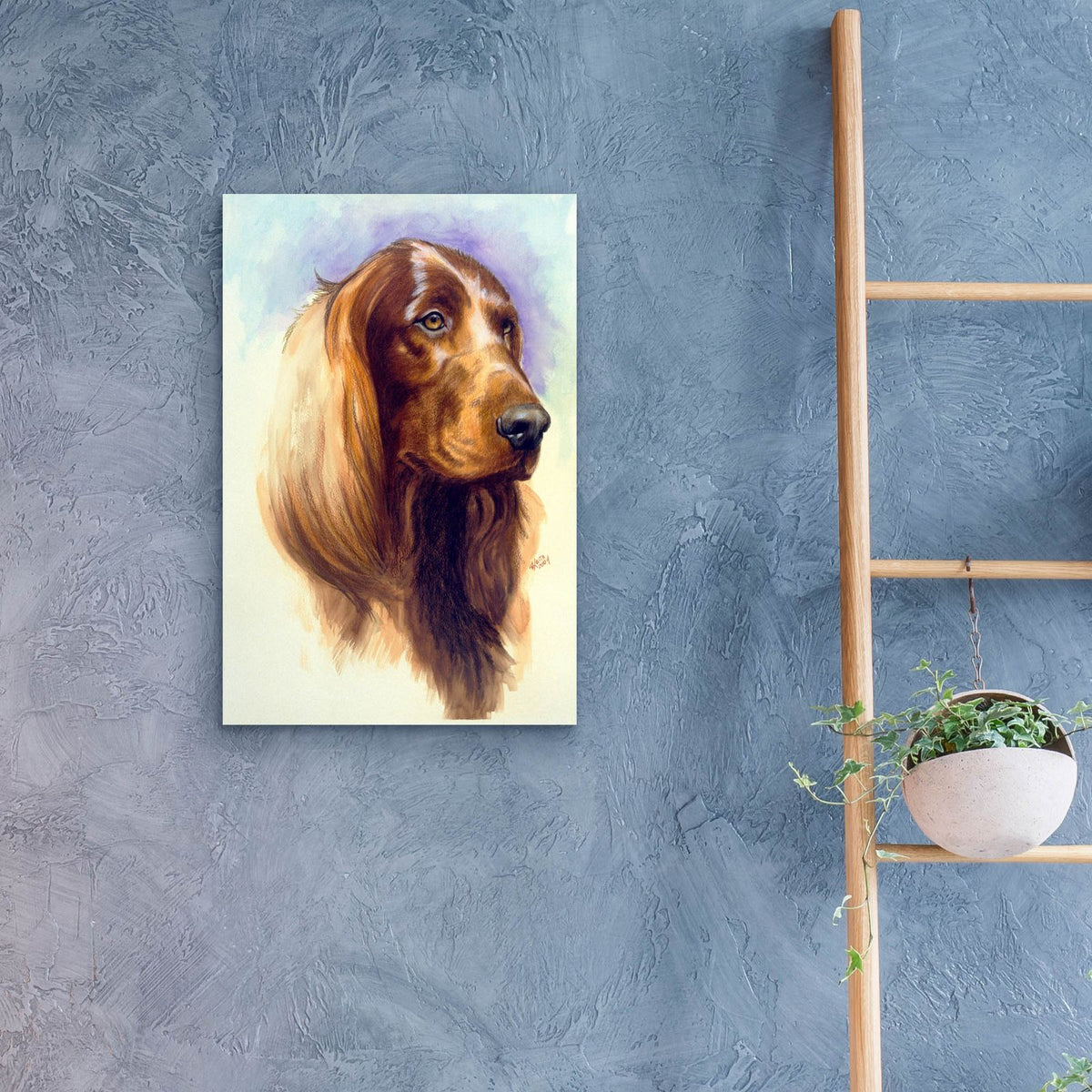 Irish Setter by Barbara Keith - 16x24 acrylic wall art in a room