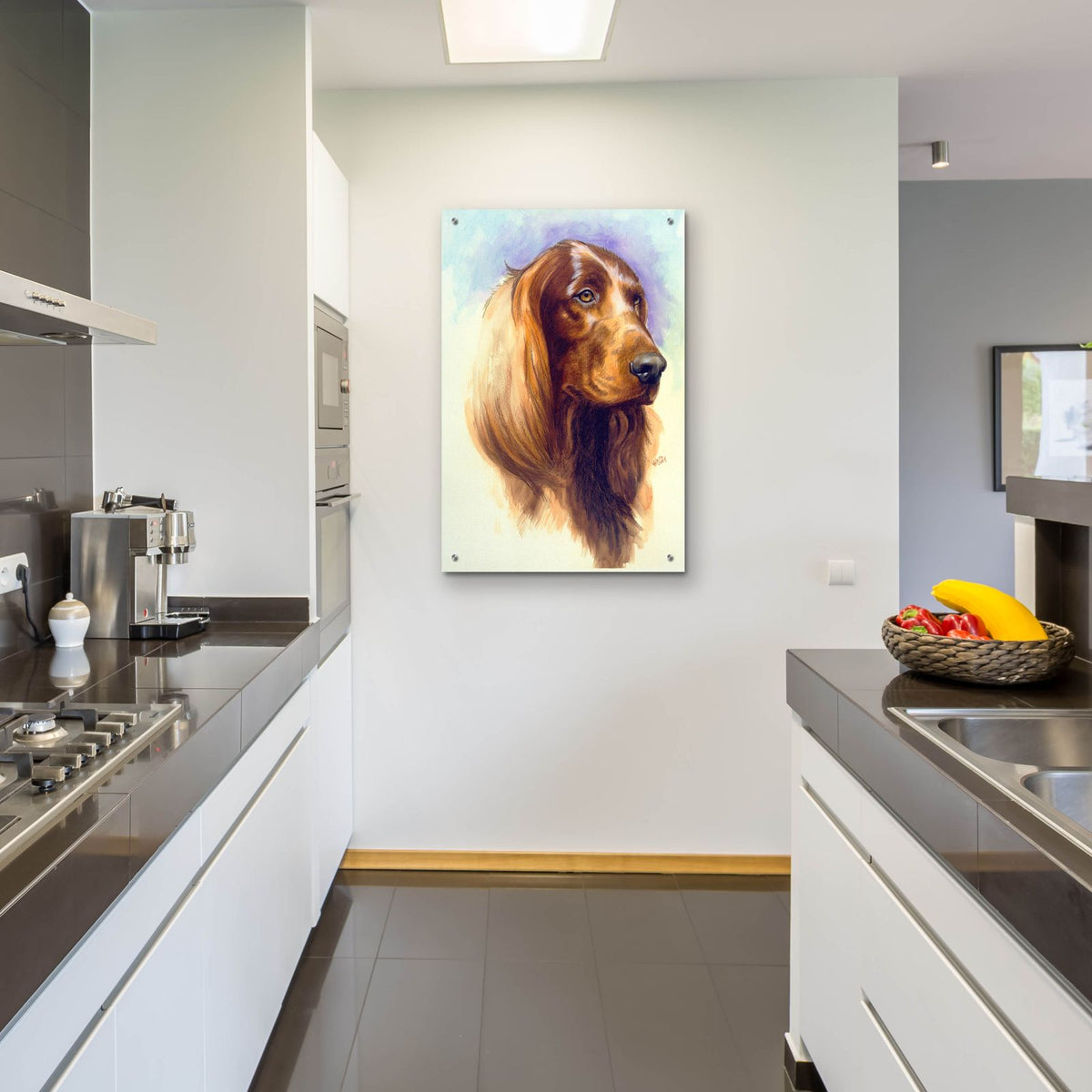 Irish Setter by Barbara Keith - 24x36 acrylic wall art in a room