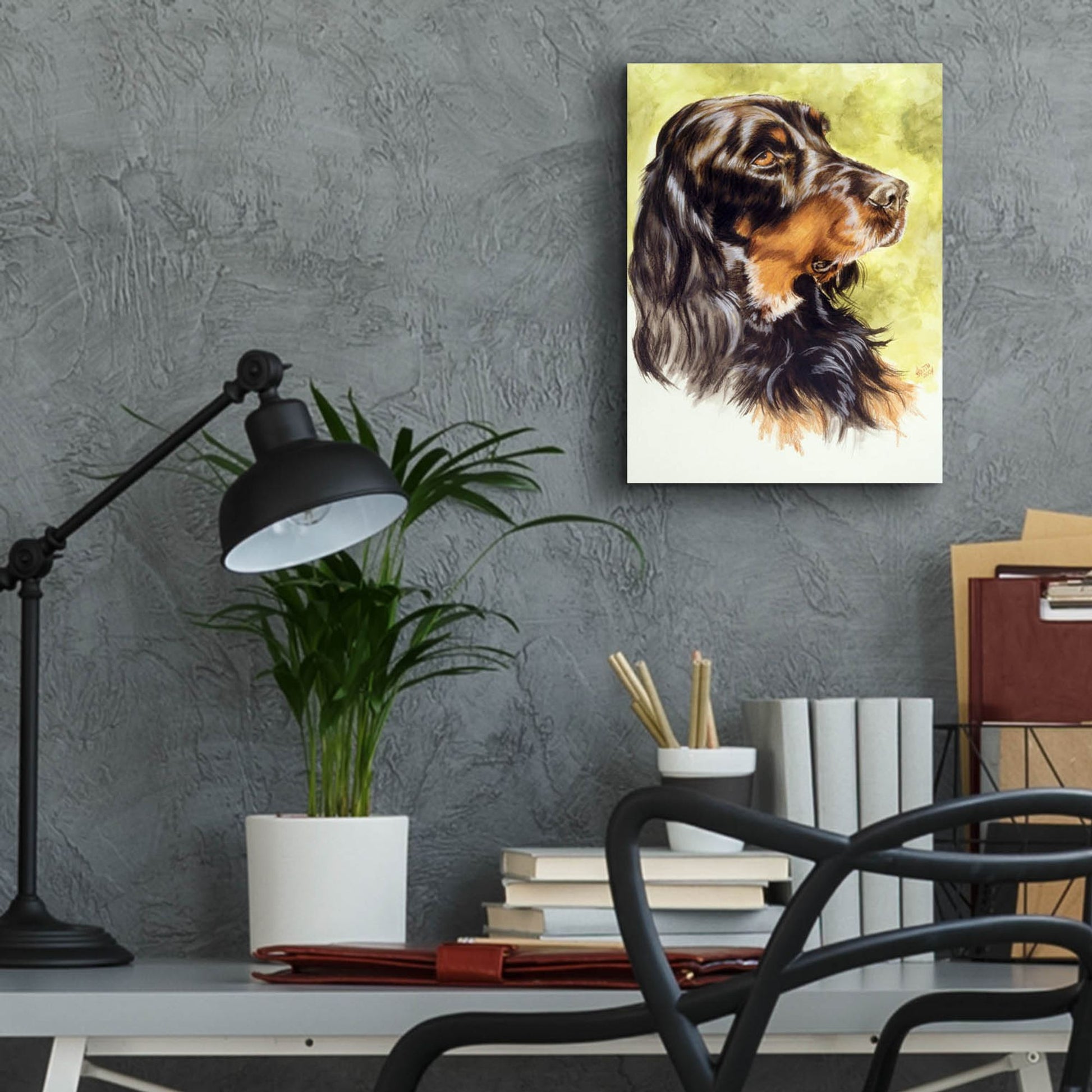 Epic Art 'Gordon Setter' by Barbara Keith, Acrylic Glass Wall Art,12x16