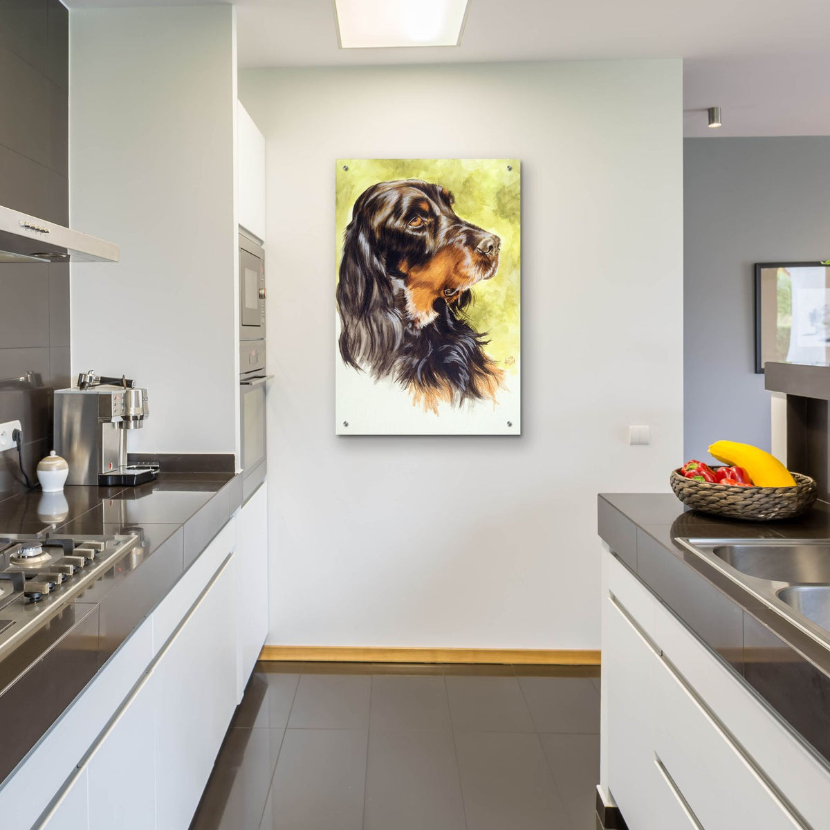Gordon Setter by Barbara Keith - 24x36 acrylic wall art in a room