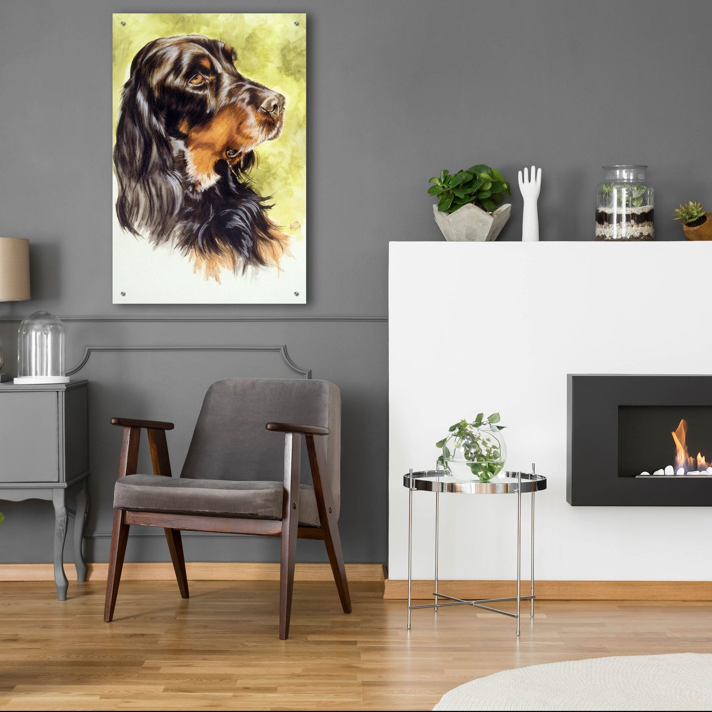 Epic Art 'Gordon Setter' by Barbara Keith, Acrylic Glass Wall Art,24x36