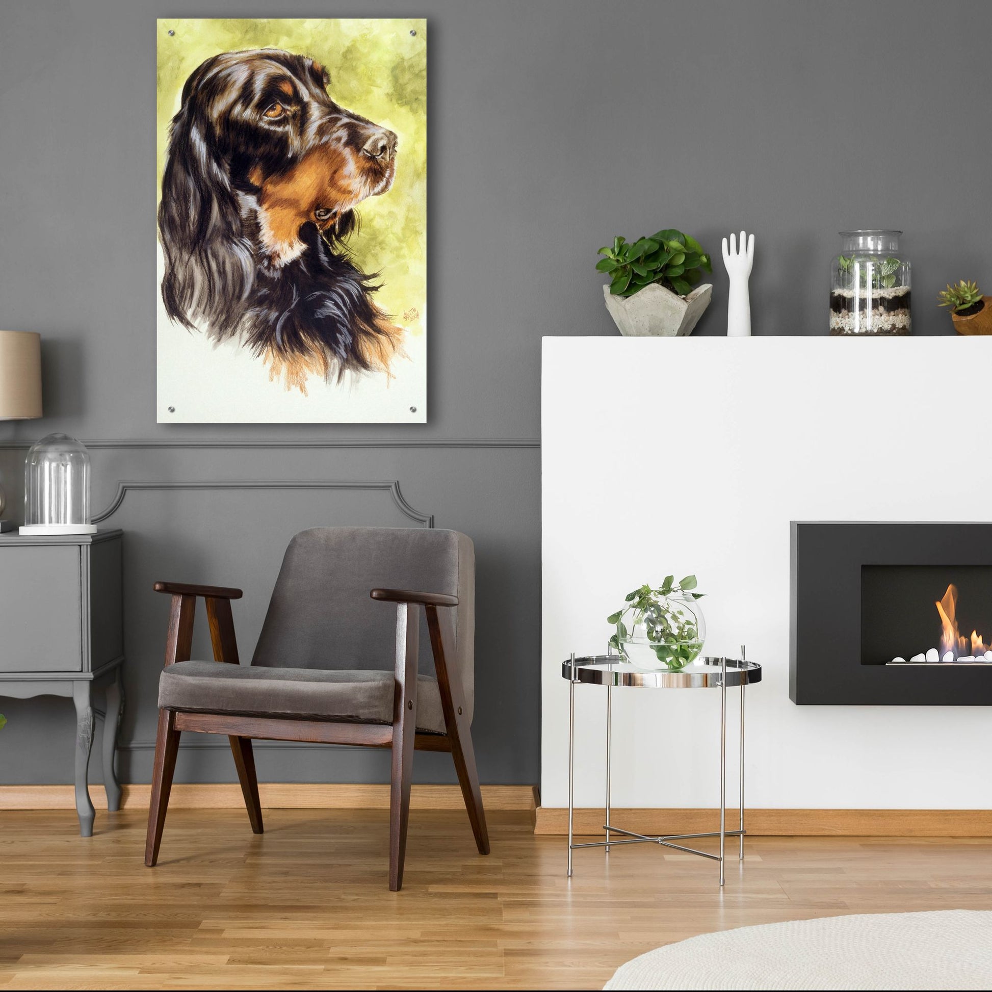 Epic Art 'Gordon Setter' by Barbara Keith, Acrylic Glass Wall Art,24x36