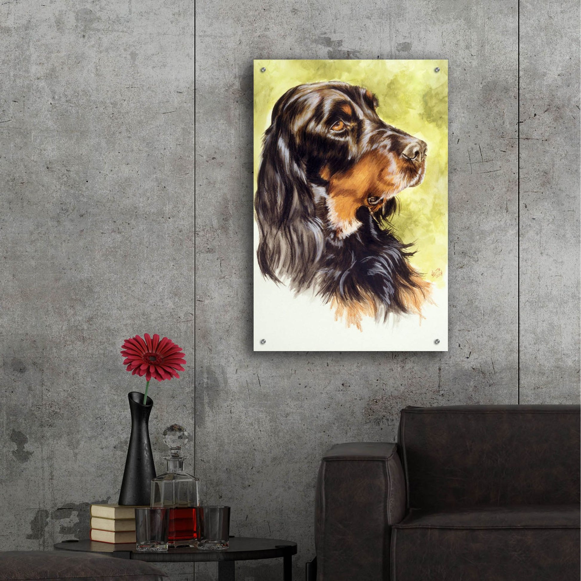 Epic Art 'Gordon Setter' by Barbara Keith, Acrylic Glass Wall Art,24x36