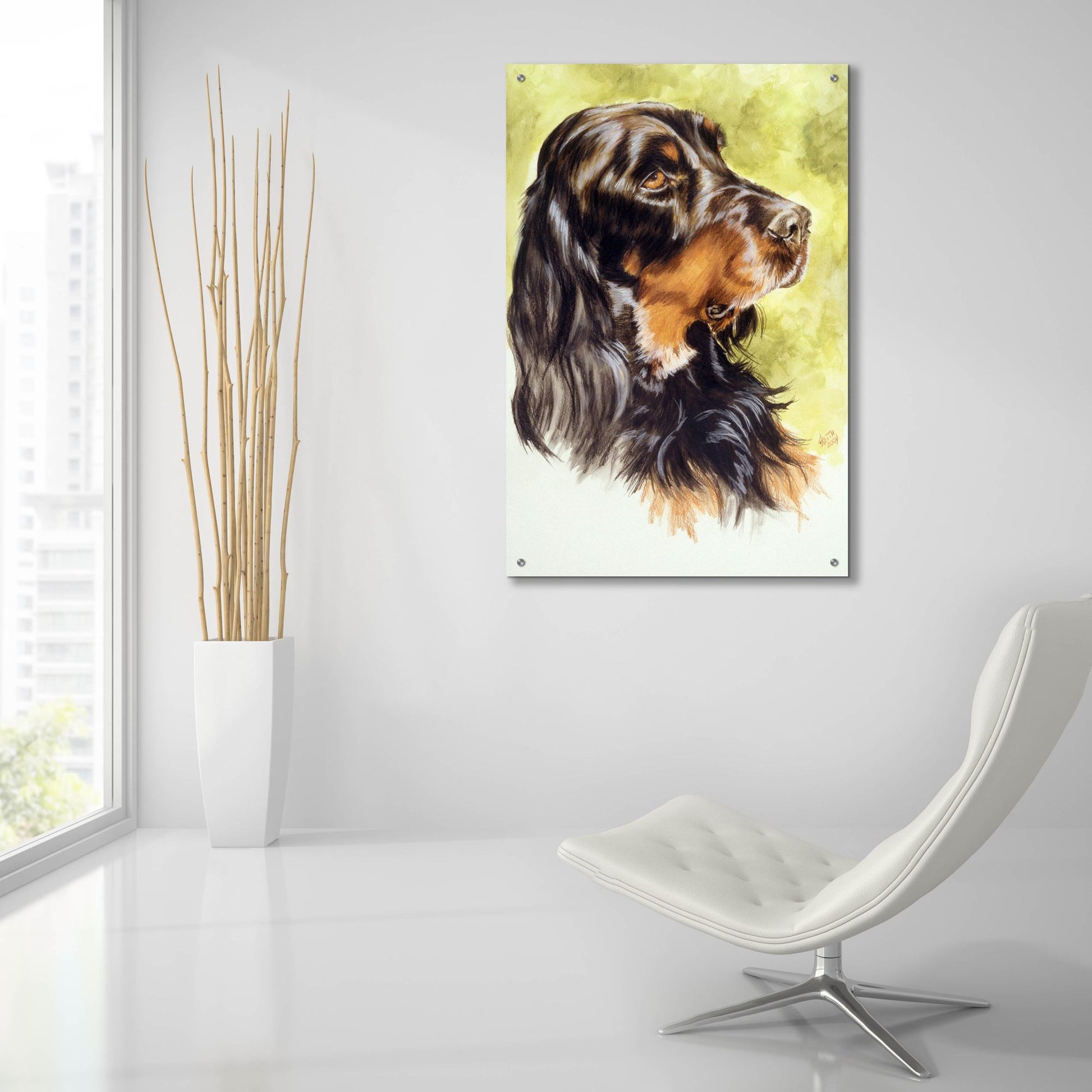 Epic Art 'Gordon Setter' by Barbara Keith, Acrylic Glass Wall Art,24x36