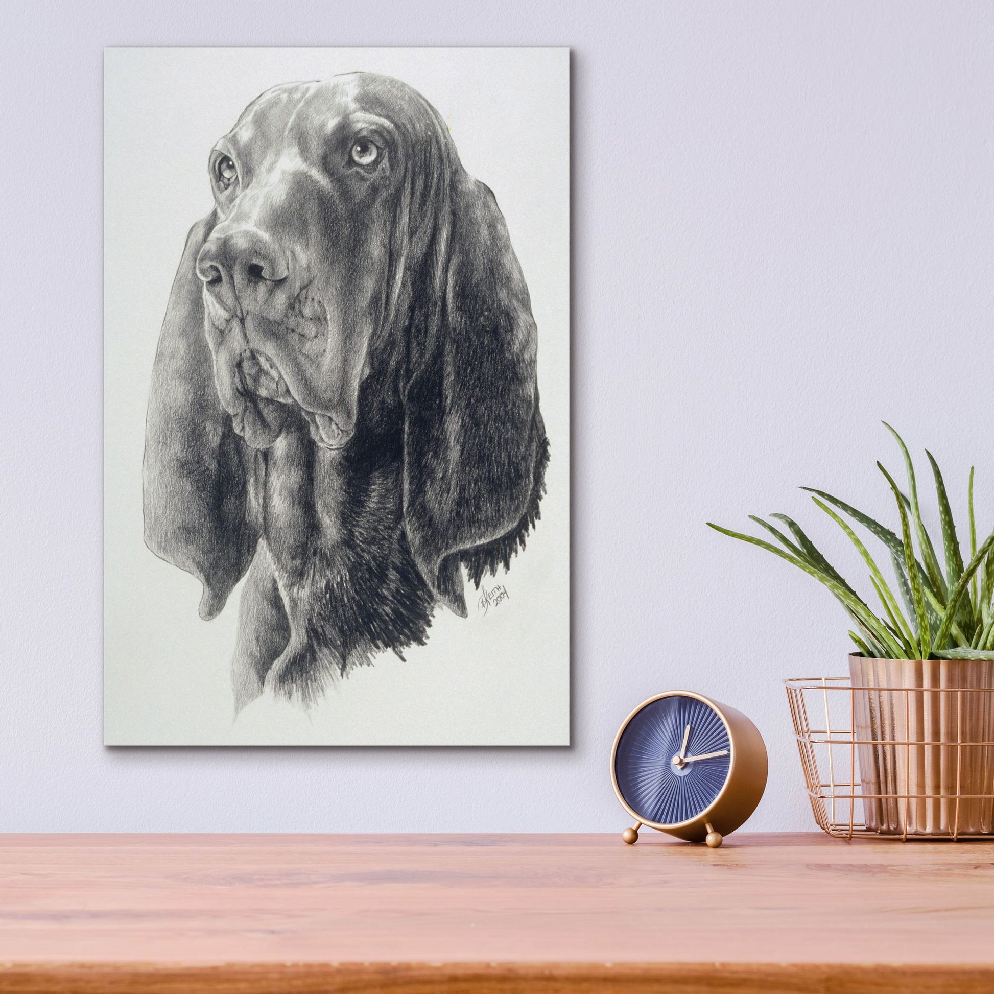 Epic Art 'Black & Tan Coonhound' by Barbara Keith, Acrylic Glass Wall Art,12x16