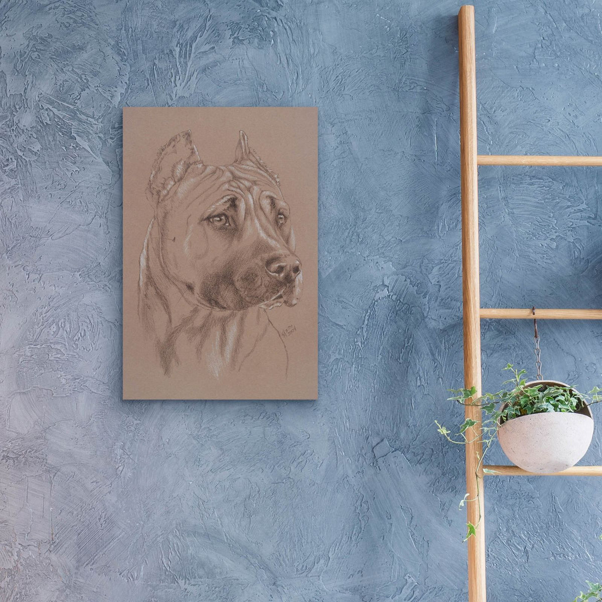 Am Staffordshire Terrier by Barbara Keith - 16x24 acrylic wall art in a room
