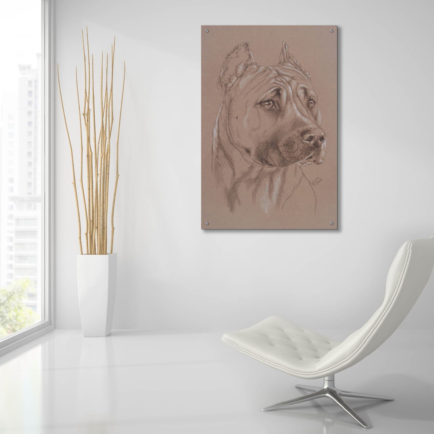 Epic Art 'Am Staffordshire Terrier' by Barbara Keith, Acrylic Glass Wall Art,24x36