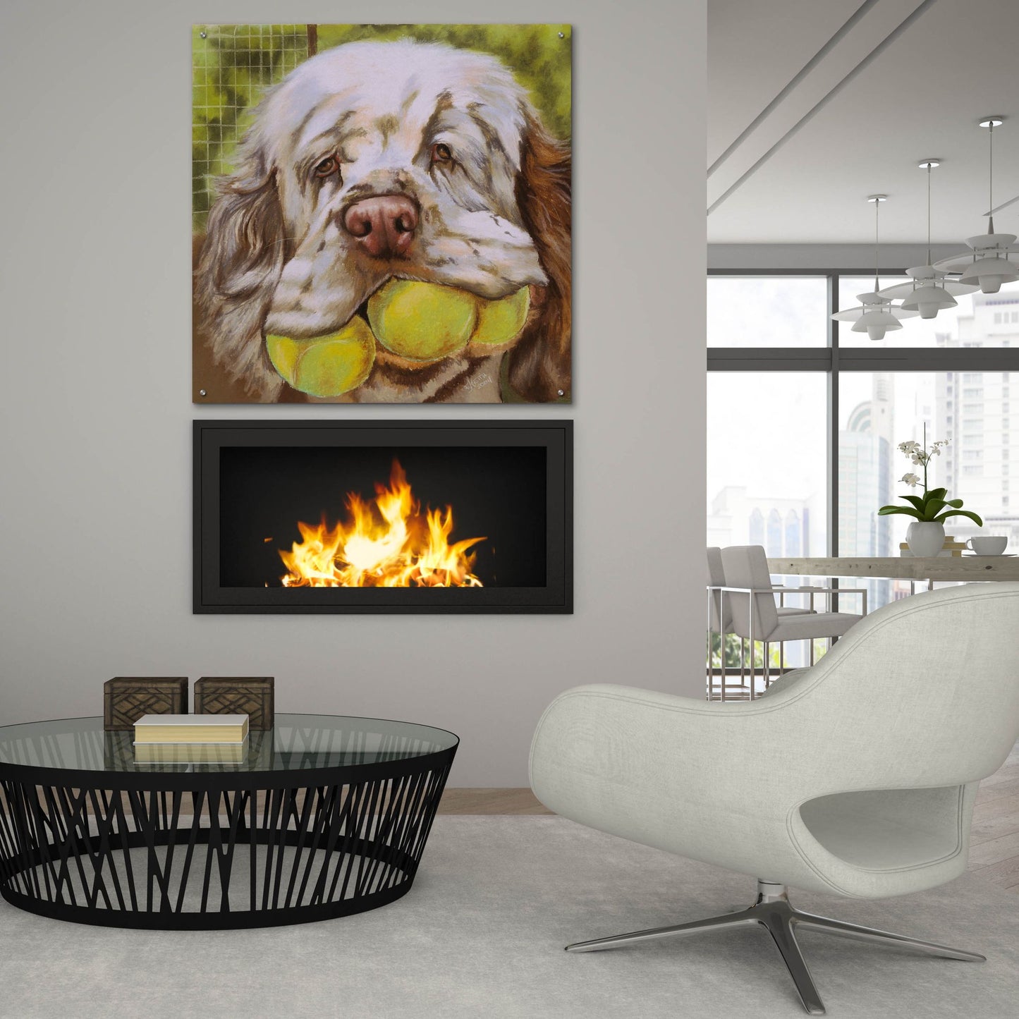 Epic Art 'Clumber Spaniel 2' by Barbara Keith, Acrylic Glass Wall Art,36x36