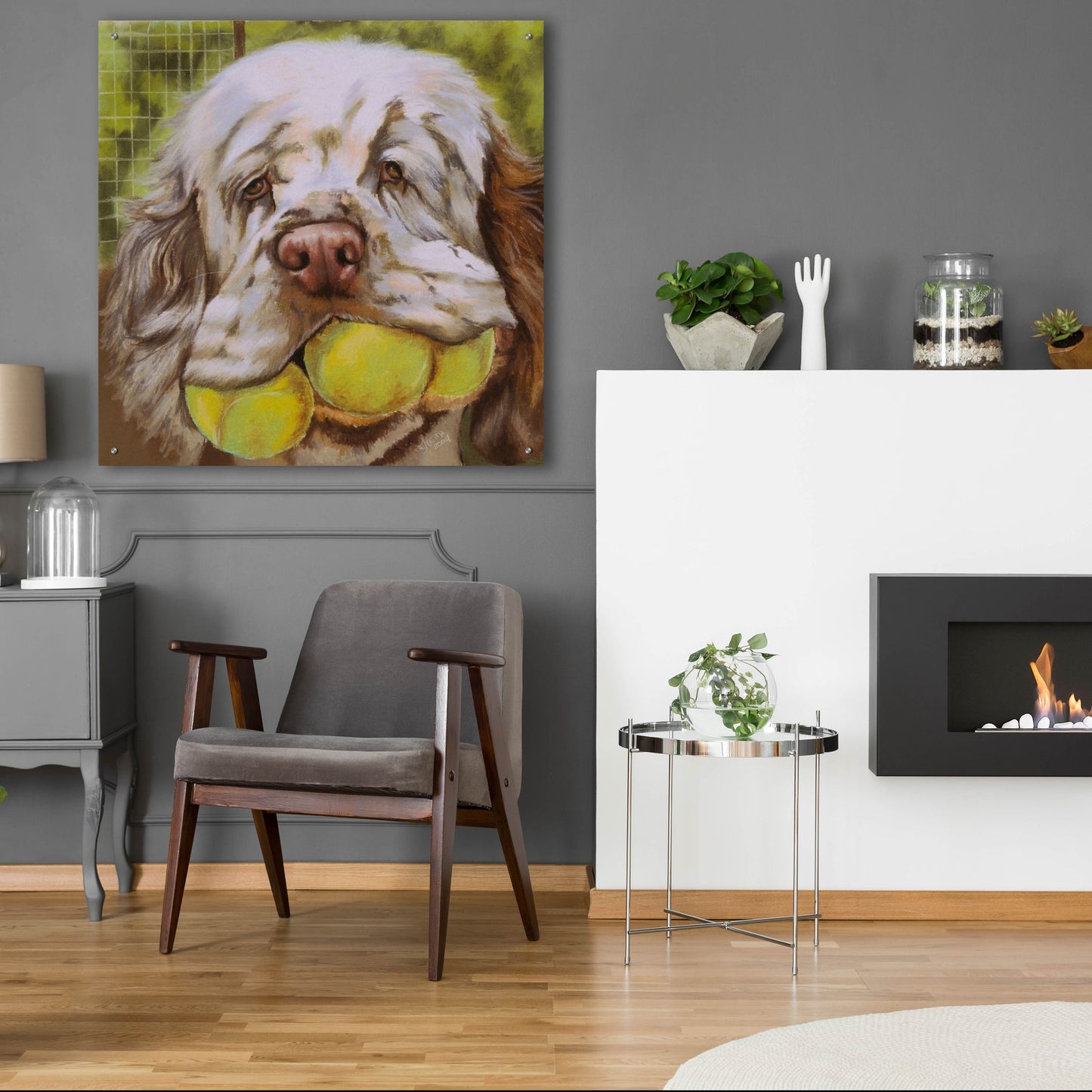 Epic Art 'Clumber Spaniel 2' by Barbara Keith, Acrylic Glass Wall Art,36x36