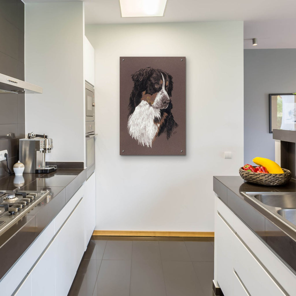 Bernese Mt. Dog by Barbara Keith - 24x36 acrylic wall art in a room