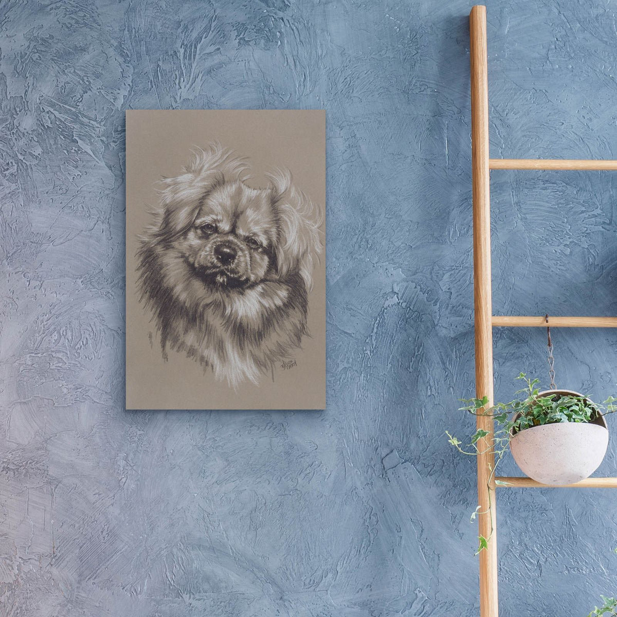 Tibetan Spaniel by Barbara Keith - 16x24 acrylic wall art in a room