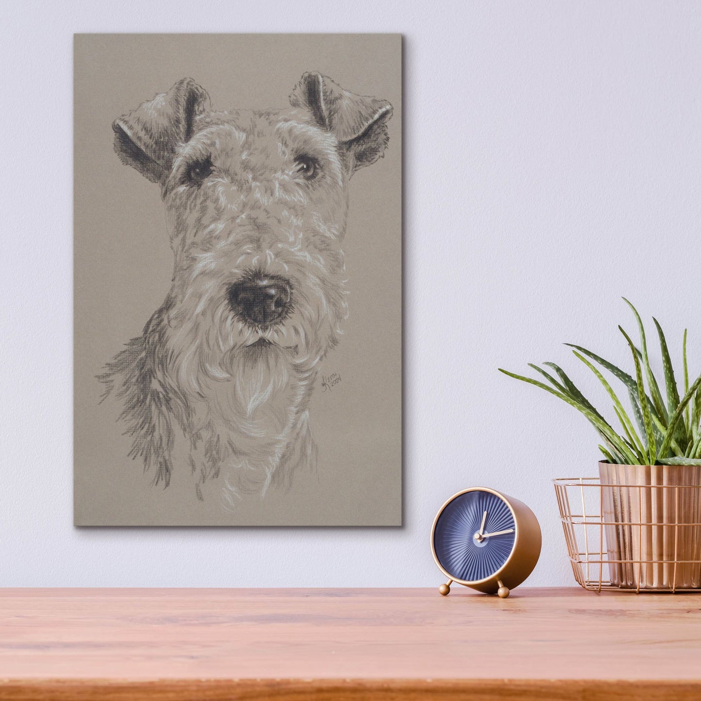 Epic Art 'Wire Fox Terrier' by Barbara Keith, Acrylic Glass Wall Art,12x16