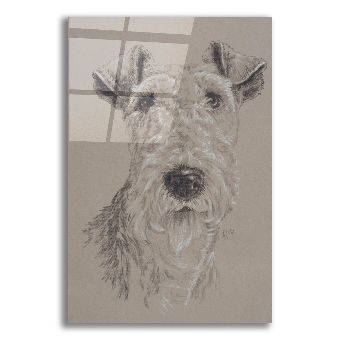 Epic Art 'Wire Fox Terrier' by Barbara Keith, Acrylic Glass Wall Art,12x16