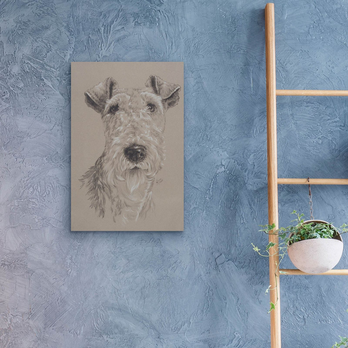 Wire Fox Terrier by Barbara Keith - 16x24 acrylic wall art in a room