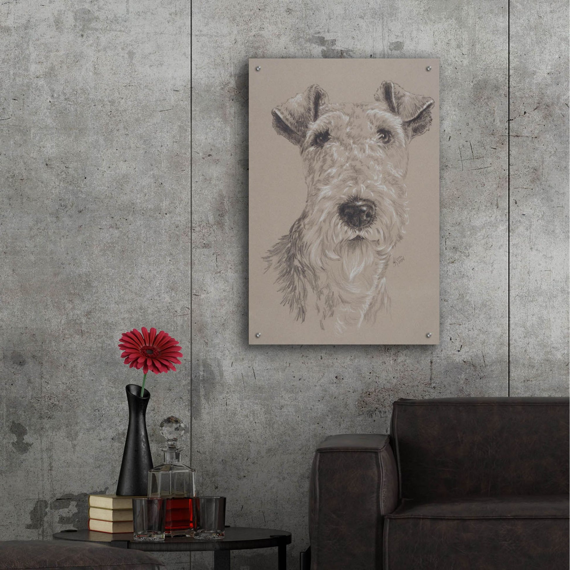 Epic Art 'Wire Fox Terrier' by Barbara Keith, Acrylic Glass Wall Art,24x36