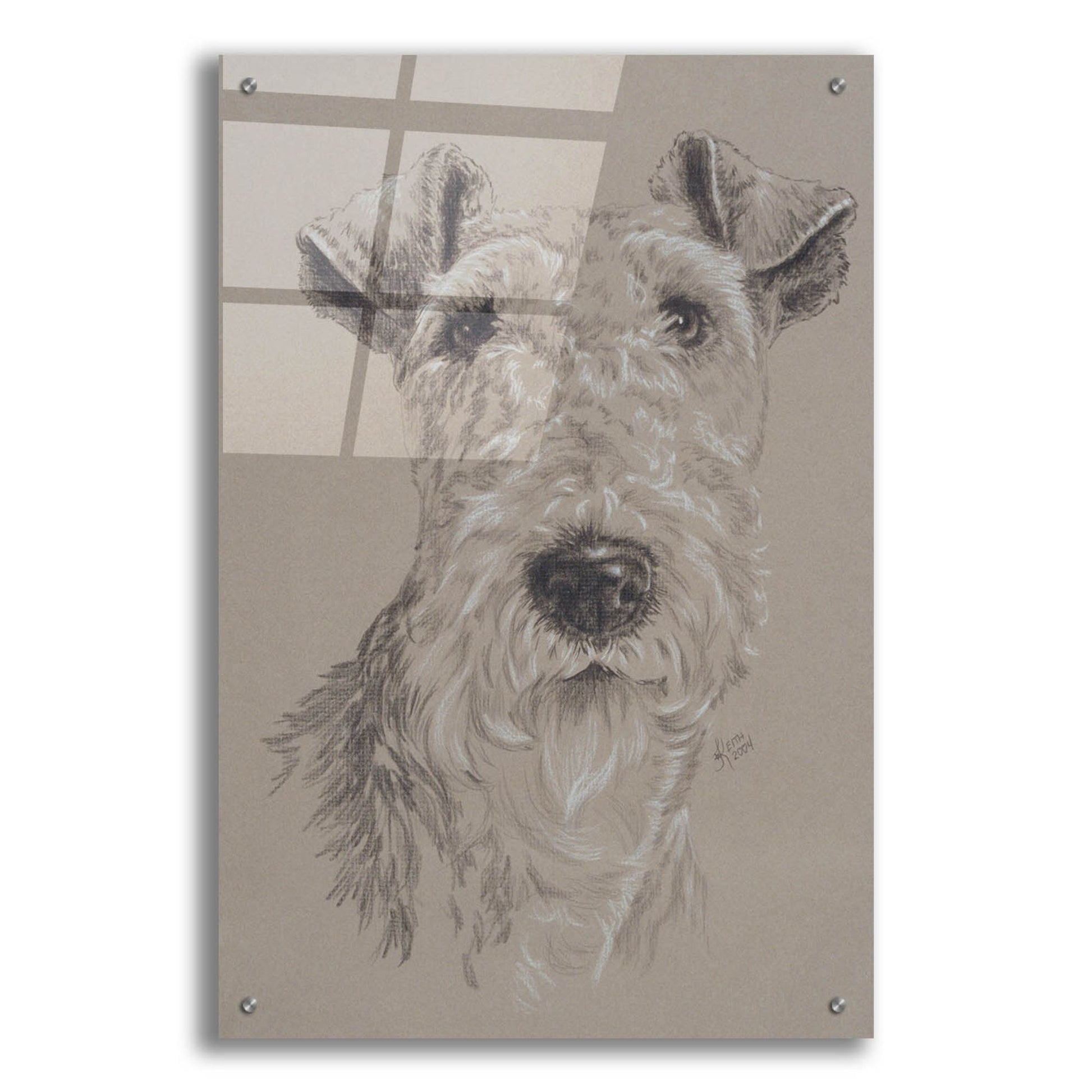 Epic Art 'Wire Fox Terrier' by Barbara Keith, Acrylic Glass Wall Art,24x36