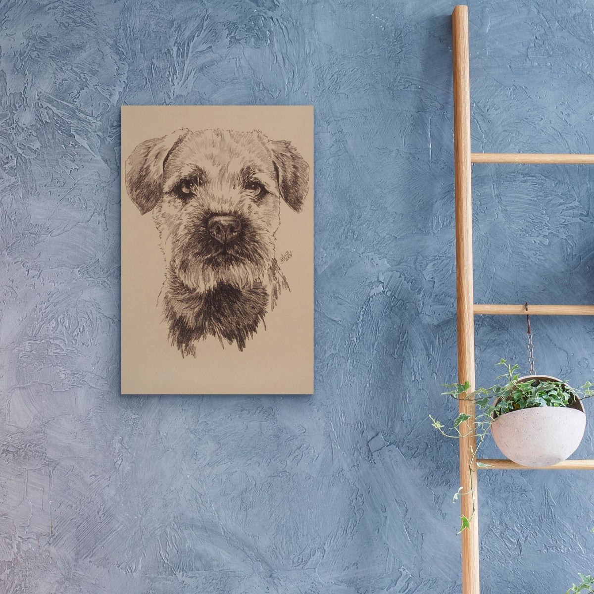 Border Terrier by Barbara Keith - 16x24 acrylic wall art in a room