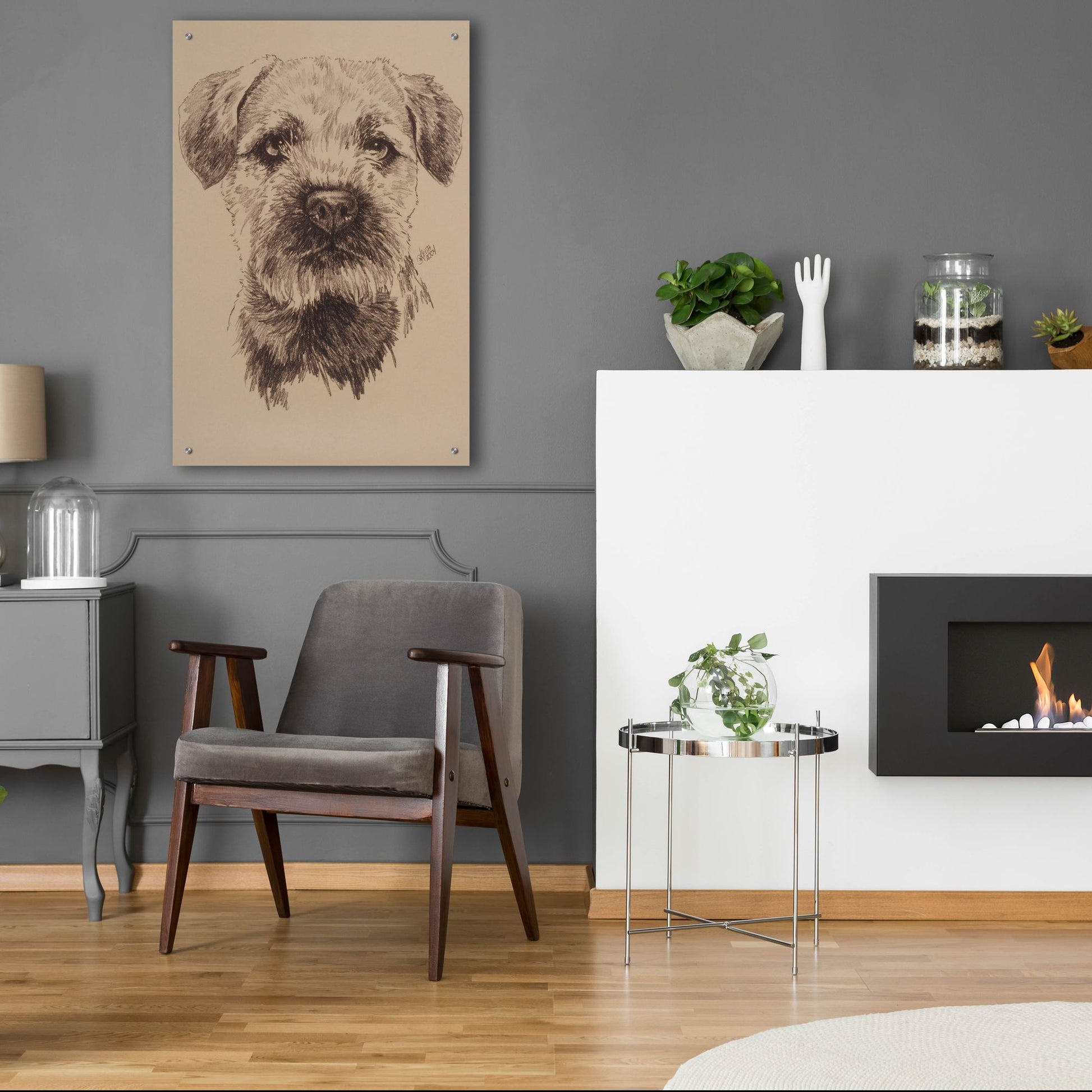 Epic Art 'Border Terrier' by Barbara Keith, Acrylic Glass Wall Art,24x36