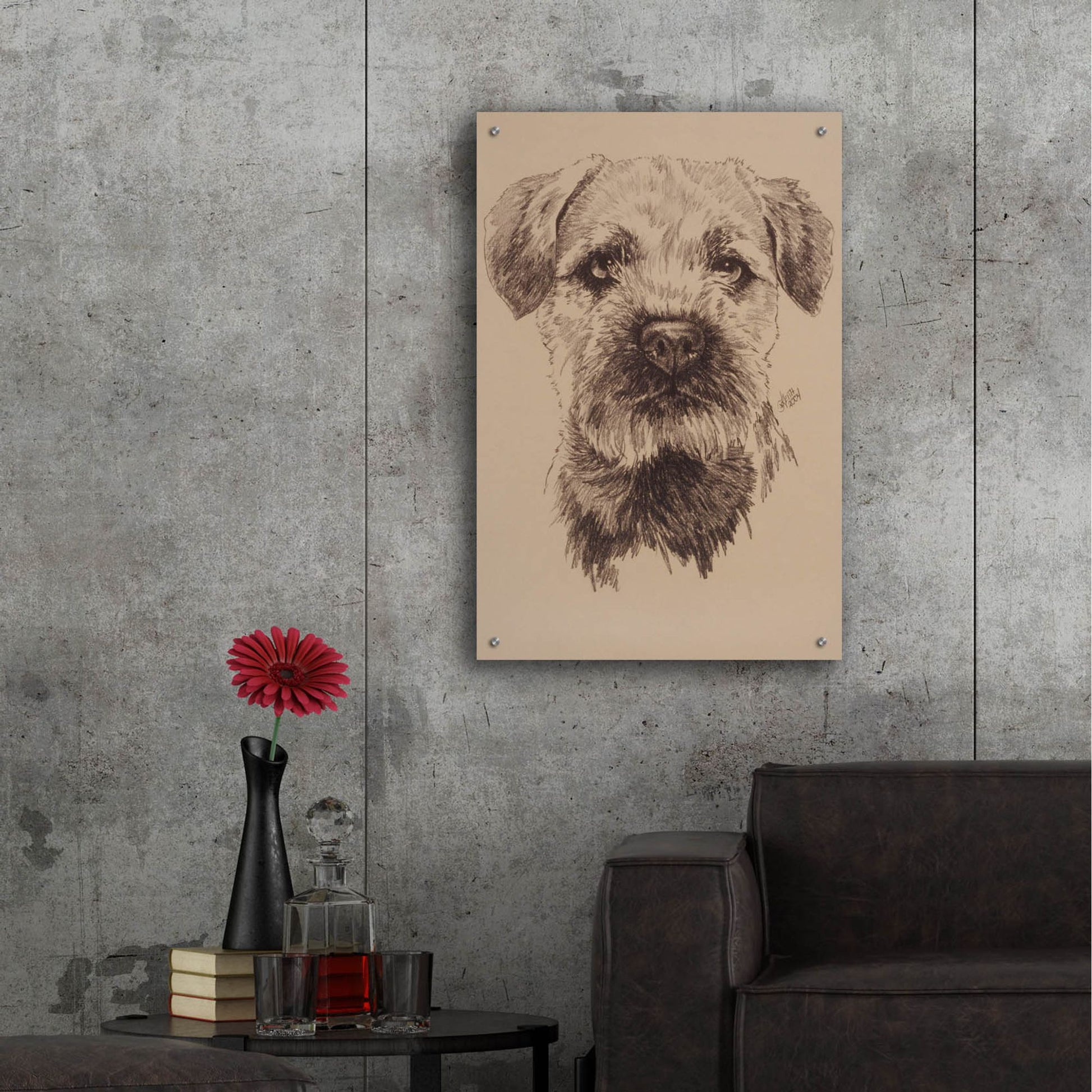 Epic Art 'Border Terrier' by Barbara Keith, Acrylic Glass Wall Art,24x36