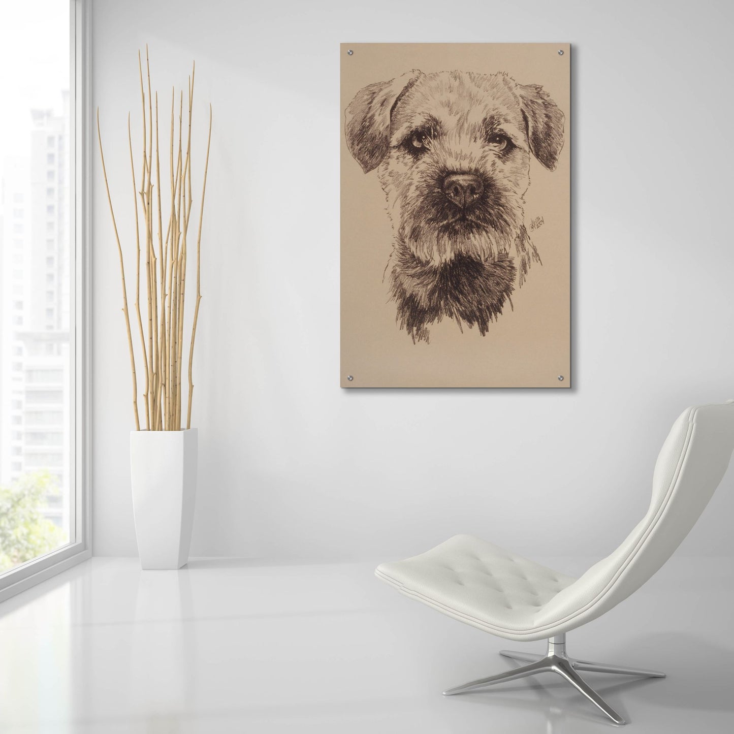 Epic Art 'Border Terrier' by Barbara Keith, Acrylic Glass Wall Art,24x36