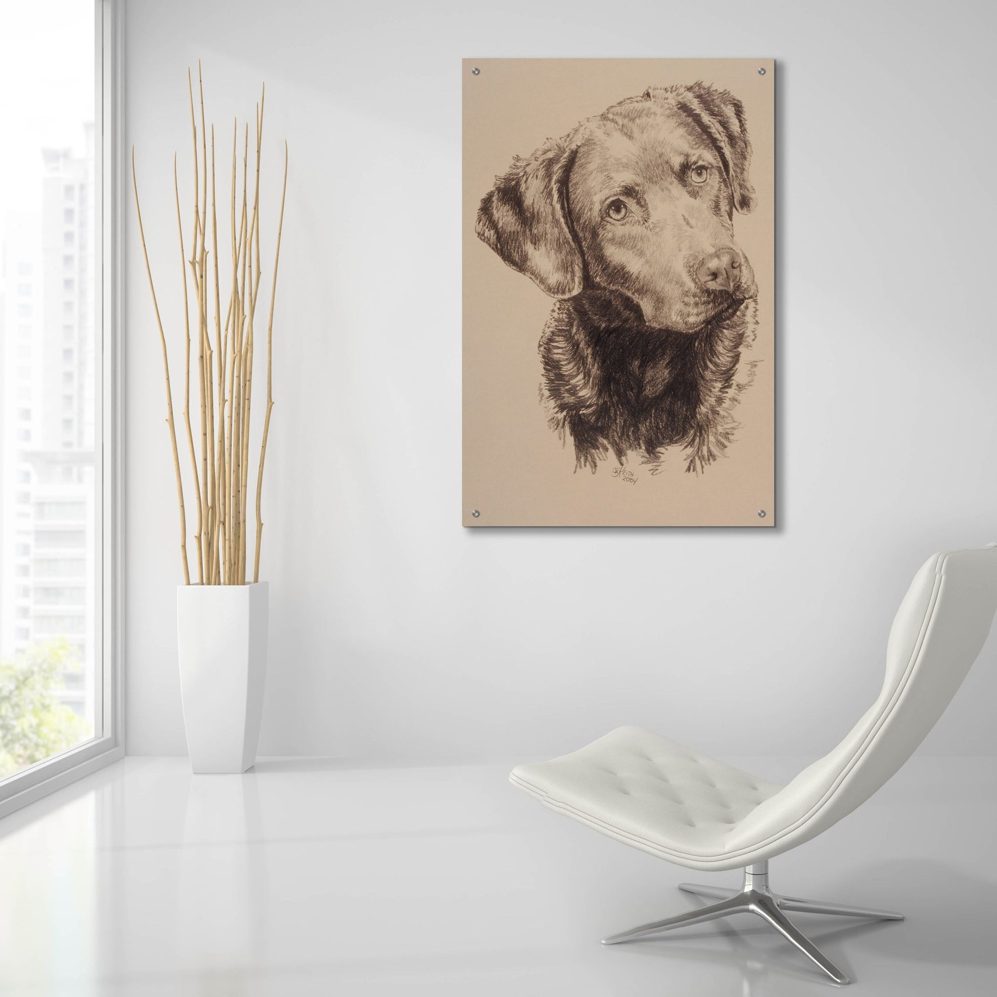 Epic Art 'Chessapeake Bay Retriever' by Barbara Keith, Acrylic Glass Wall Art,24x36