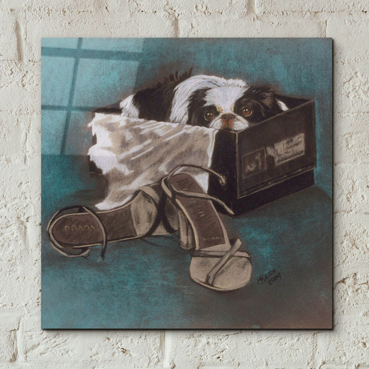 Japanese Chin by Barbara Keith - 12x12 acrylic wall art in a room