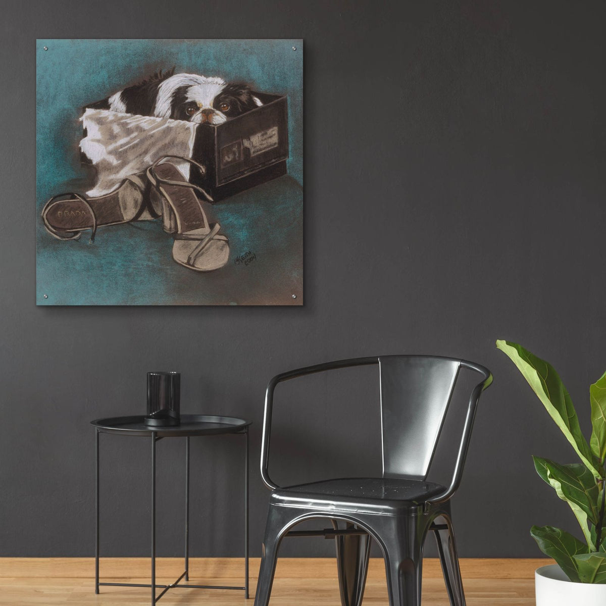 Japanese Chin by Barbara Keith - 36x36 acrylic wall art in a room