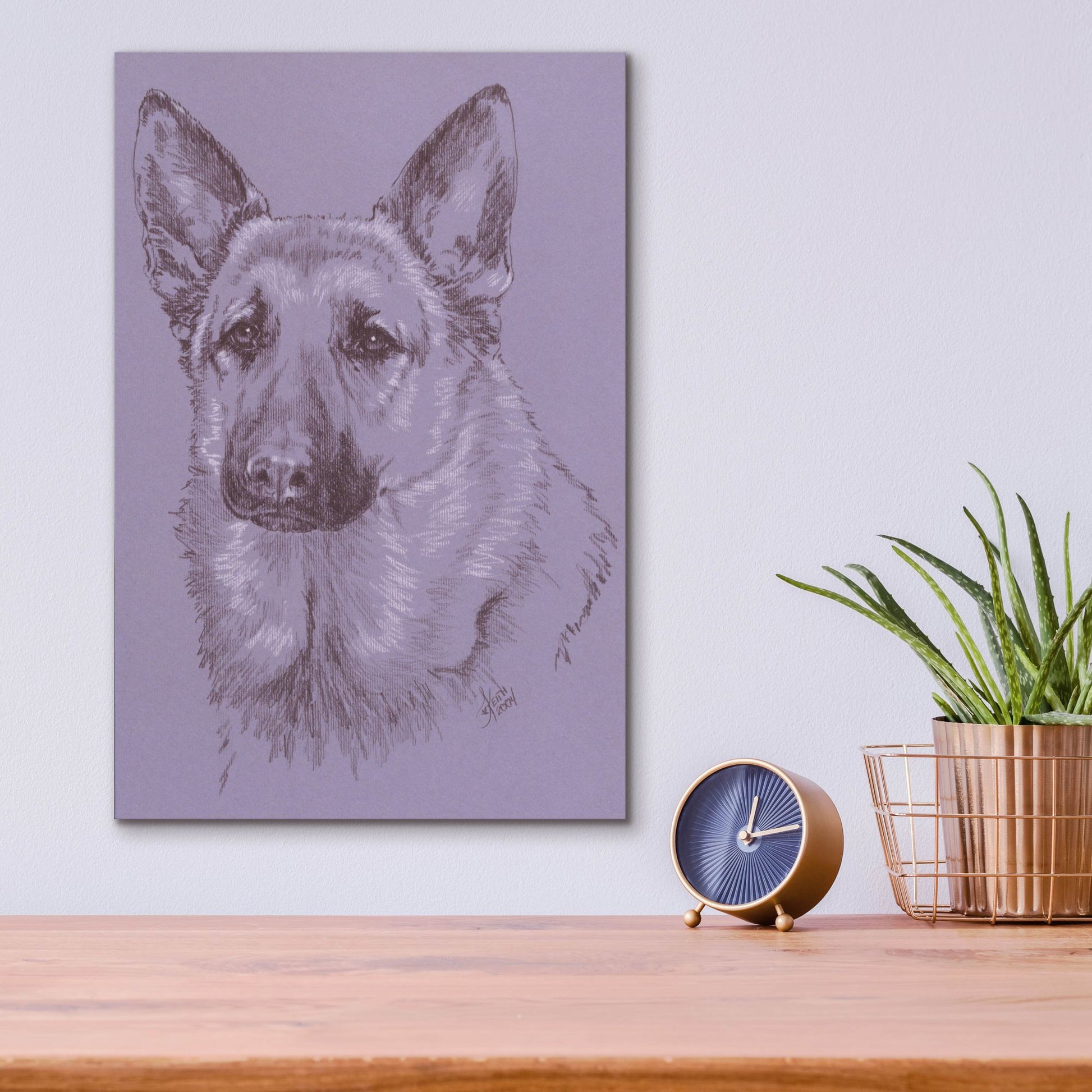 Epic Art 'German Shepherd 1' by Barbara Keith, Acrylic Glass Wall Art,12x16