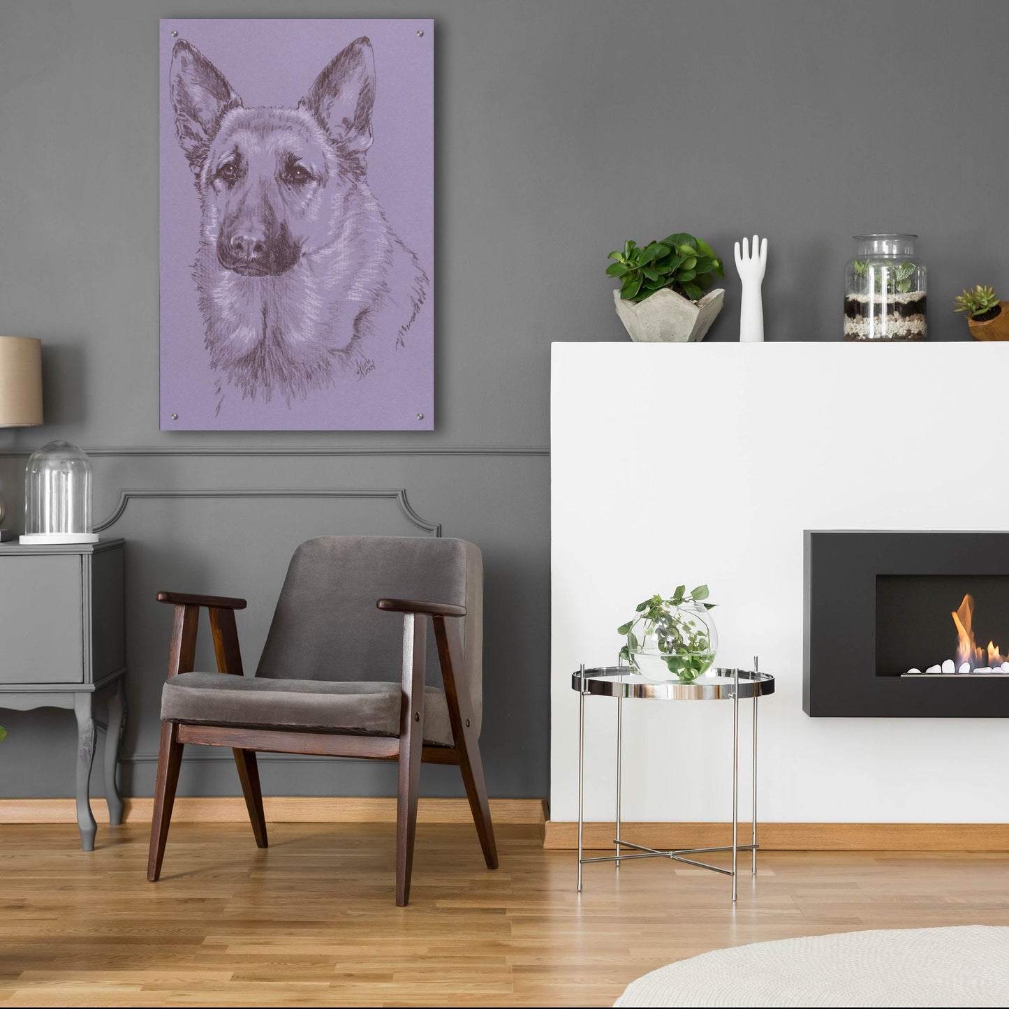 Epic Art 'German Shepherd 1' by Barbara Keith, Acrylic Glass Wall Art,24x36