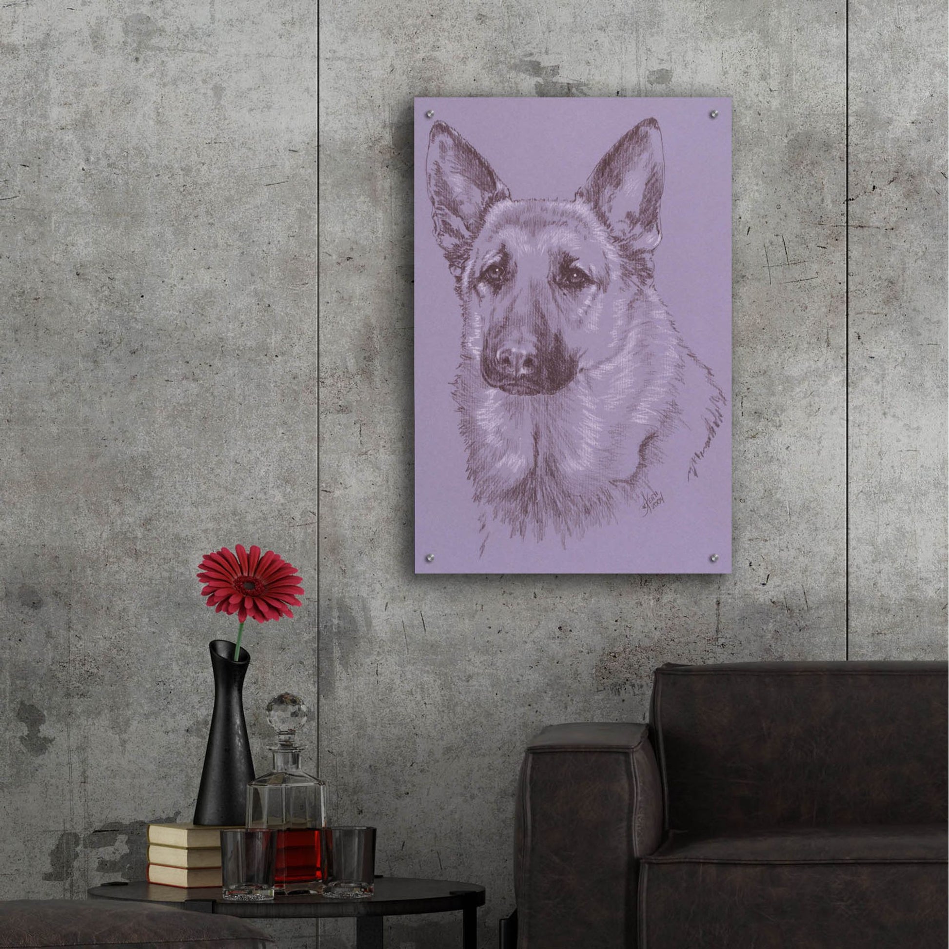 Epic Art 'German Shepherd 1' by Barbara Keith, Acrylic Glass Wall Art,24x36