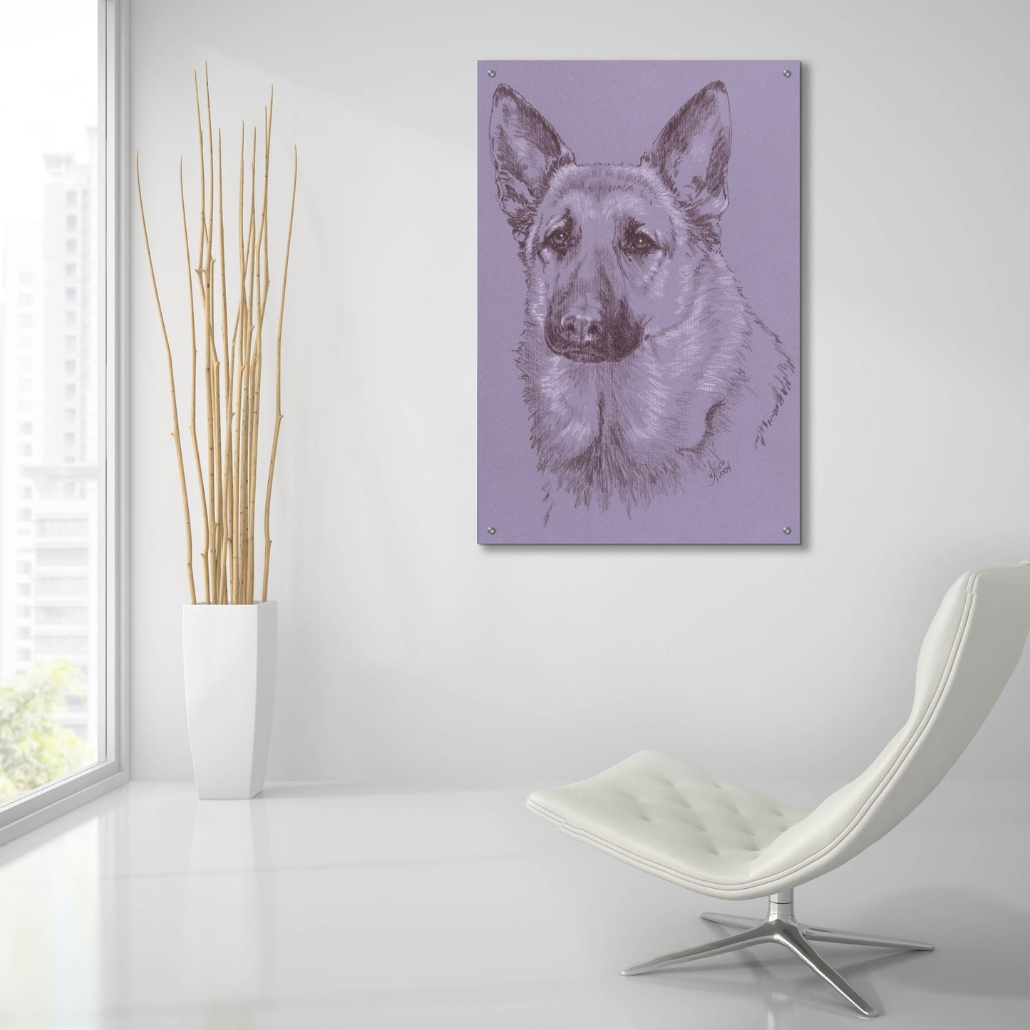 Epic Art 'German Shepherd 1' by Barbara Keith, Acrylic Glass Wall Art,24x36