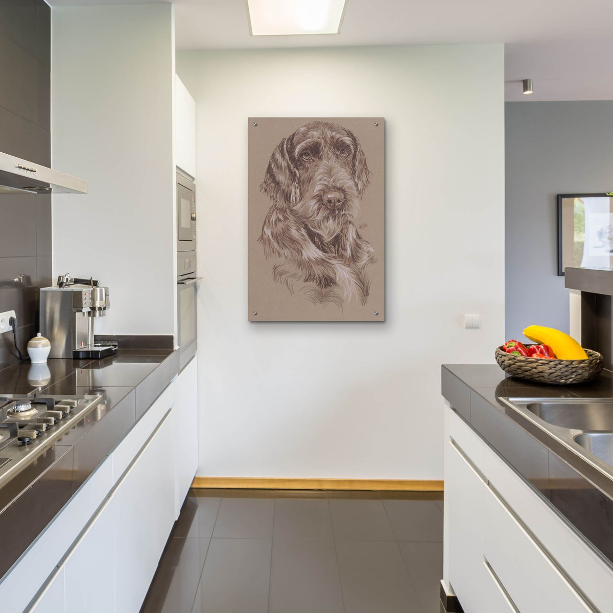 German Wirehaired Pointer by Barbara Keith - 24x36 acrylic wall art in a room