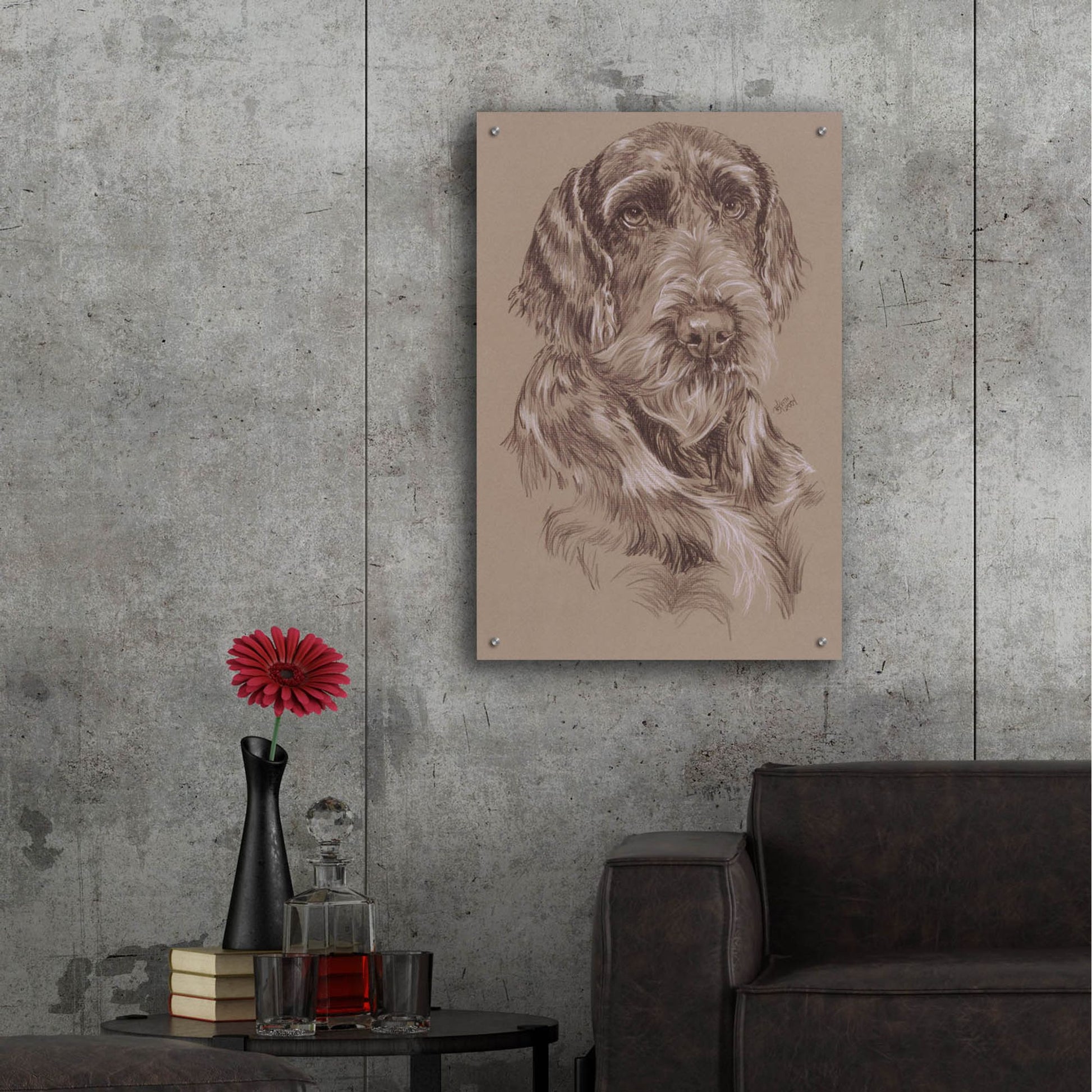 Epic Art 'German Wirehaired Pointer' by Barbara Keith, Acrylic Glass Wall Art,24x36