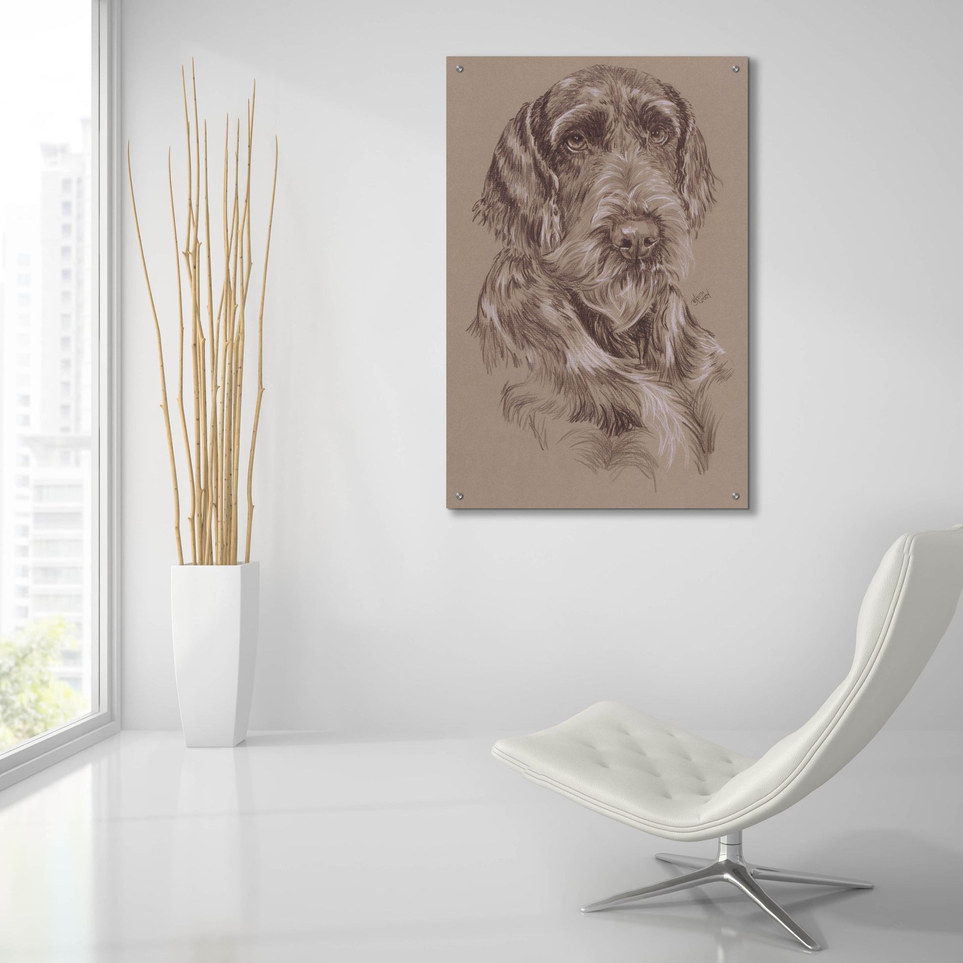 Epic Art 'German Wirehaired Pointer' by Barbara Keith, Acrylic Glass Wall Art,24x36