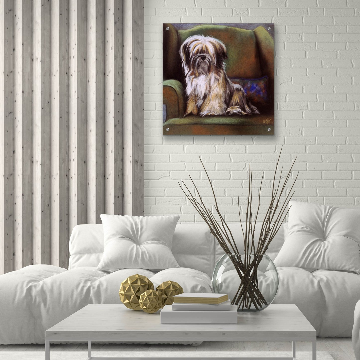 Epic Art 'Tibetan Terrier' by Barbara Keith, Acrylic Glass Wall Art,24x24