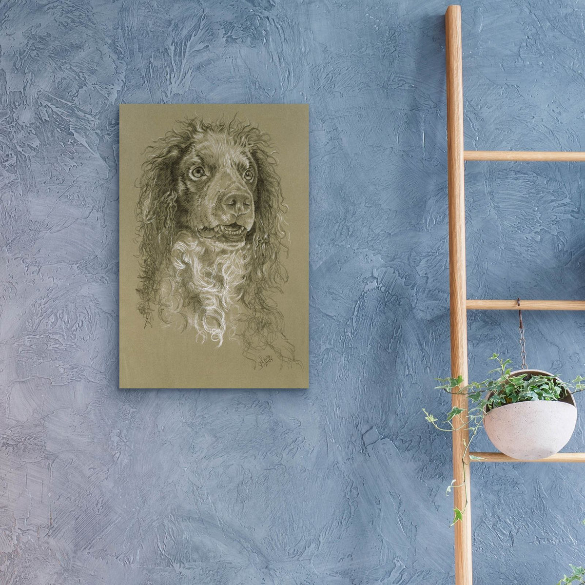 Point-Audemer Spaniel by Barbara Keith - 16x24 acrylic wall art in a room