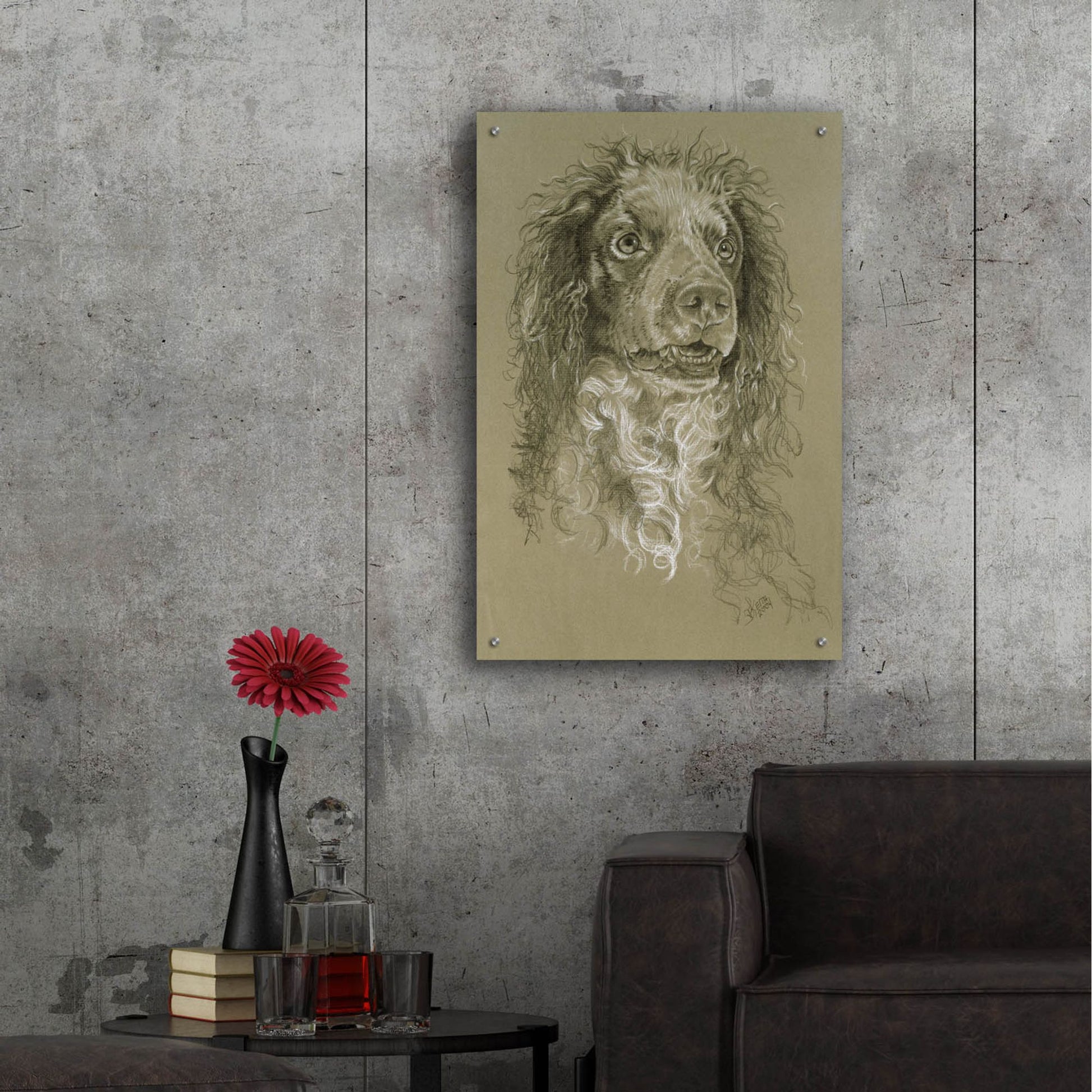 Epic Art 'Point-Audemer Spaniel' by Barbara Keith, Acrylic Glass Wall Art,24x36