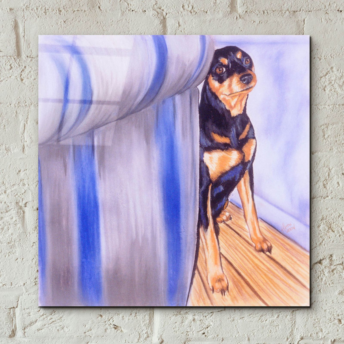 Honest, The Cat Did It! by Barbara Keith - 12x12 acrylic wall art in a room